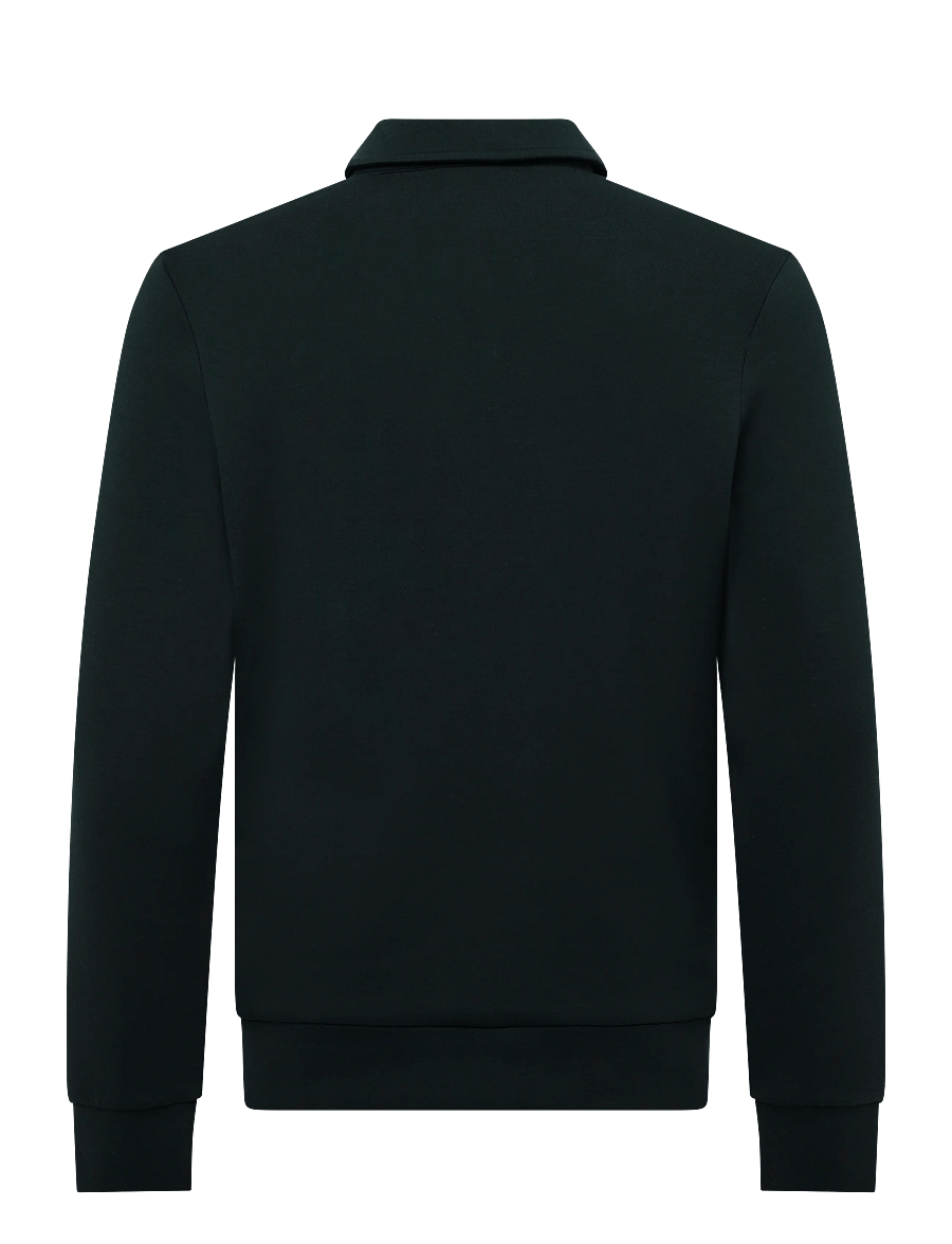 Mos Mosh Gallery - MMGAbel Zip Polo Sweat - långärmade stickade pikétröjor - salute navy - 2