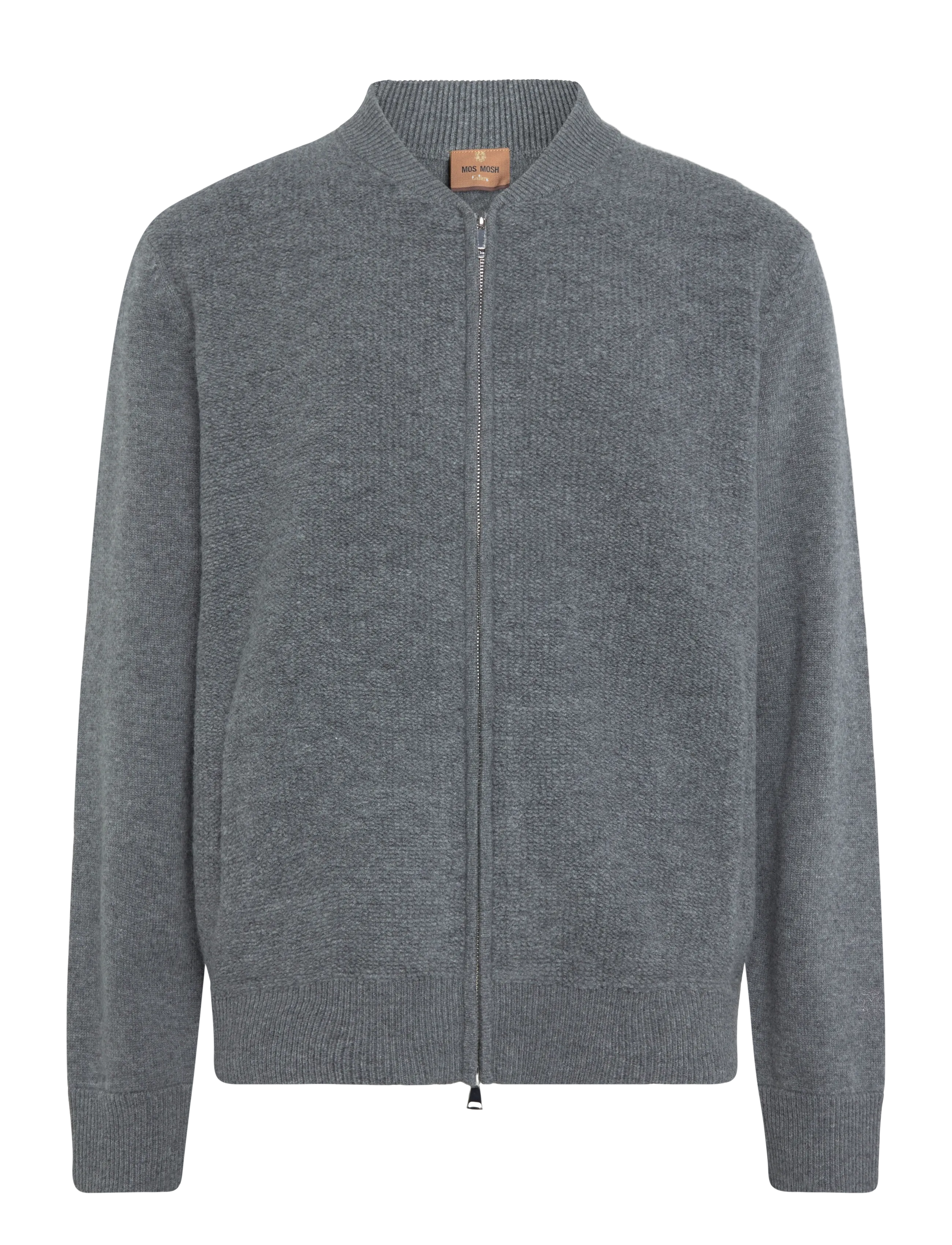 Mos Mosh Gallery MMGRyan Soft Zip Cardigan Knit - Strickmode - CHARCOAL MELANGE / grey