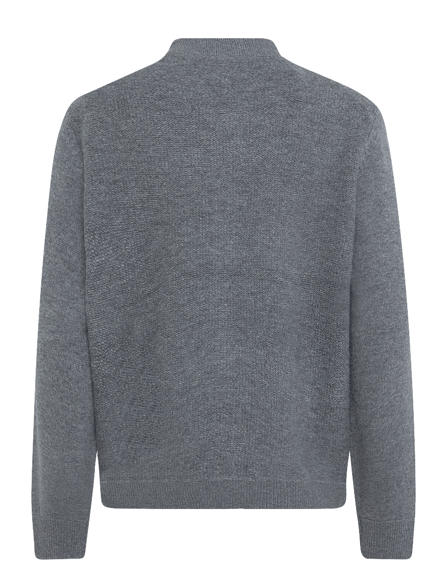 Mos Mosh Gallery - MMGRyan Soft Zip Cardigan Knit - pullover mit durchgehendem reißverschluss - charcoal melange - 1