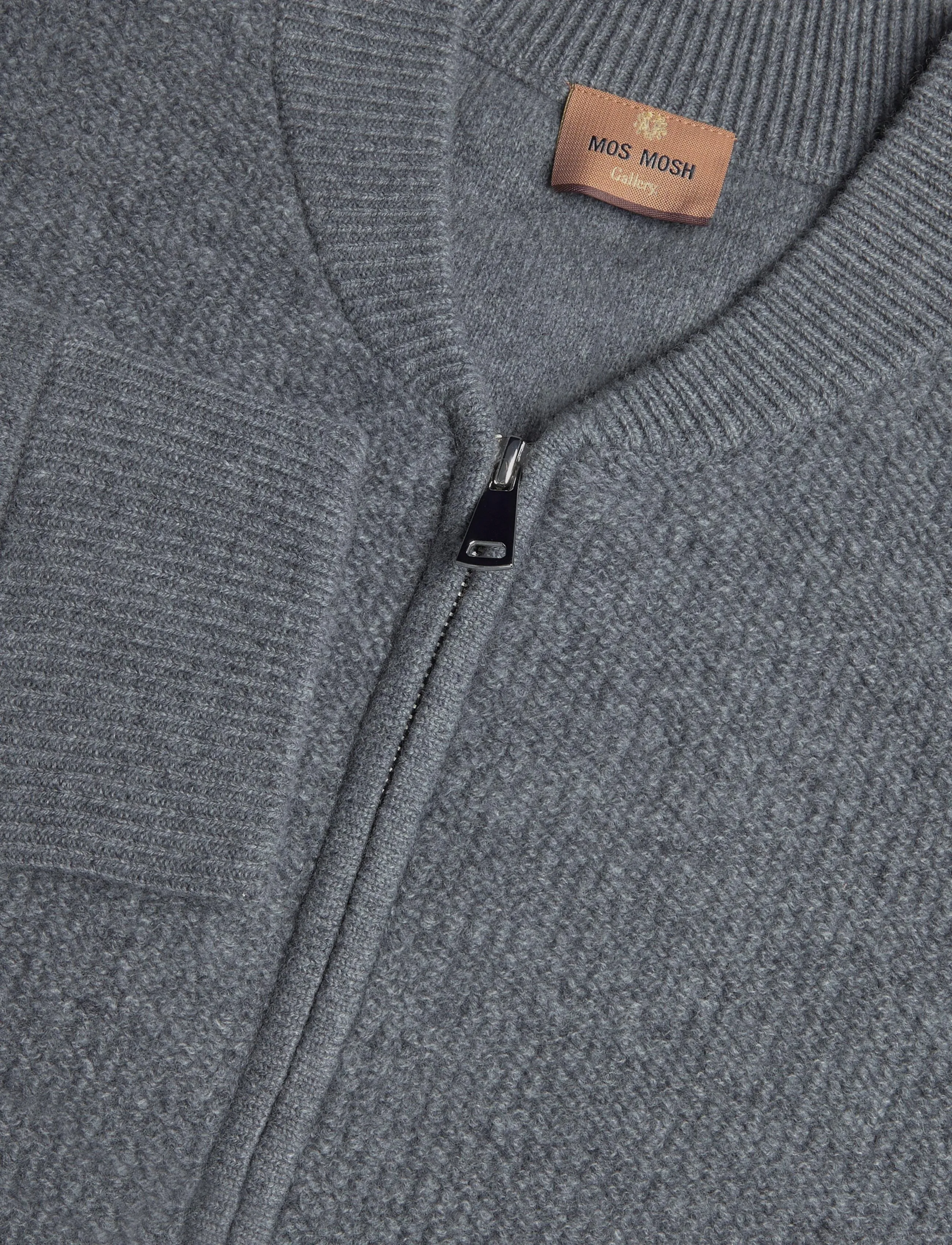 Mos Mosh Gallery - MMGRyan Soft Zip Cardigan Knit - pullover mit durchgehendem reißverschluss - charcoal melange - 2