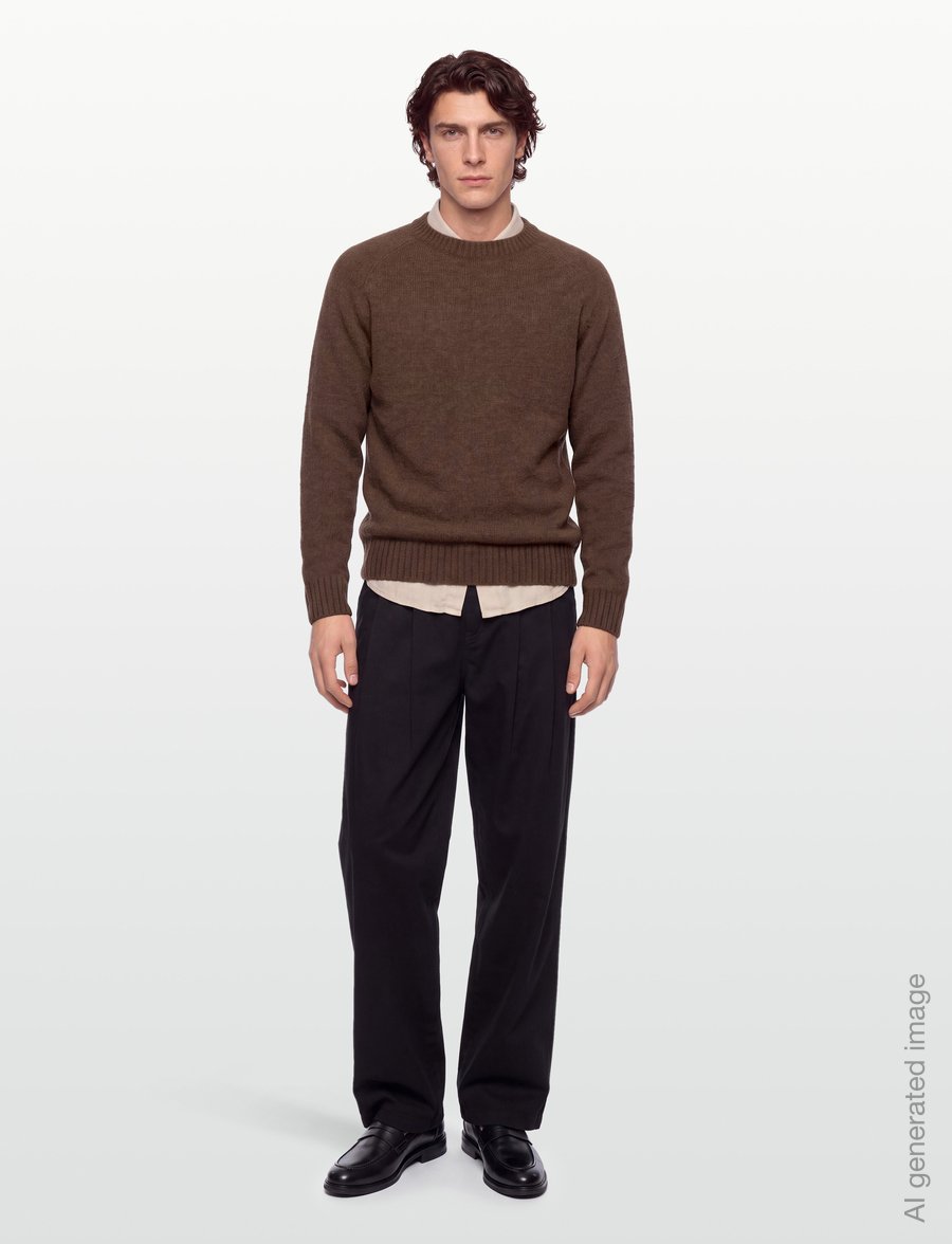 Mos Mosh Gallery - MMGCarlos Crew Neck Knit - round necks - chocolate brown melange - 4