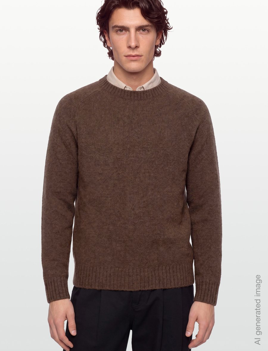 Mos Mosh Gallery - MMGCarlos Crew Neck Knit - round necks - chocolate brown melange - 5