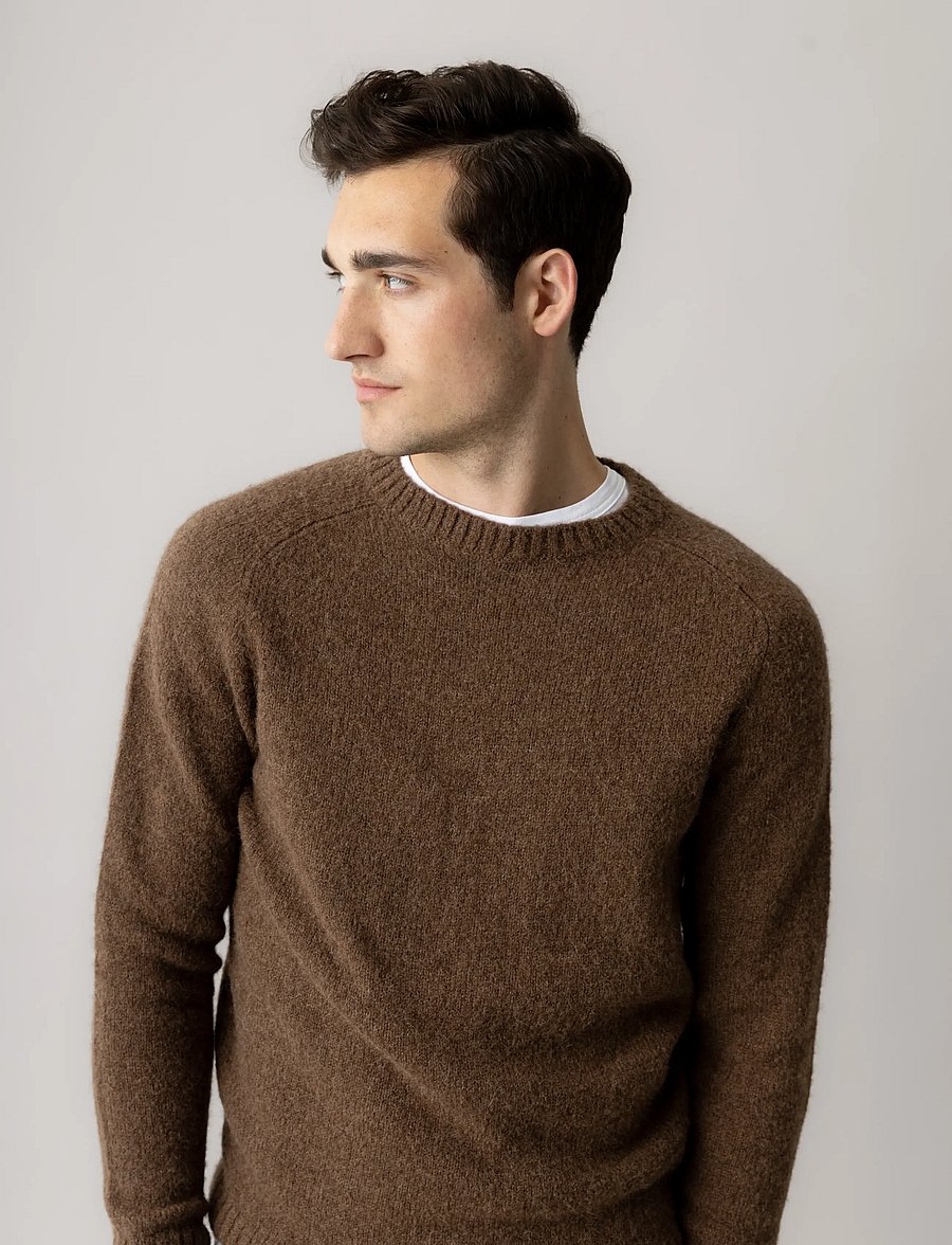 Mos Mosh Gallery - MMGCarlos Crew Neck Knit - round necks - chocolate brown melange - 3