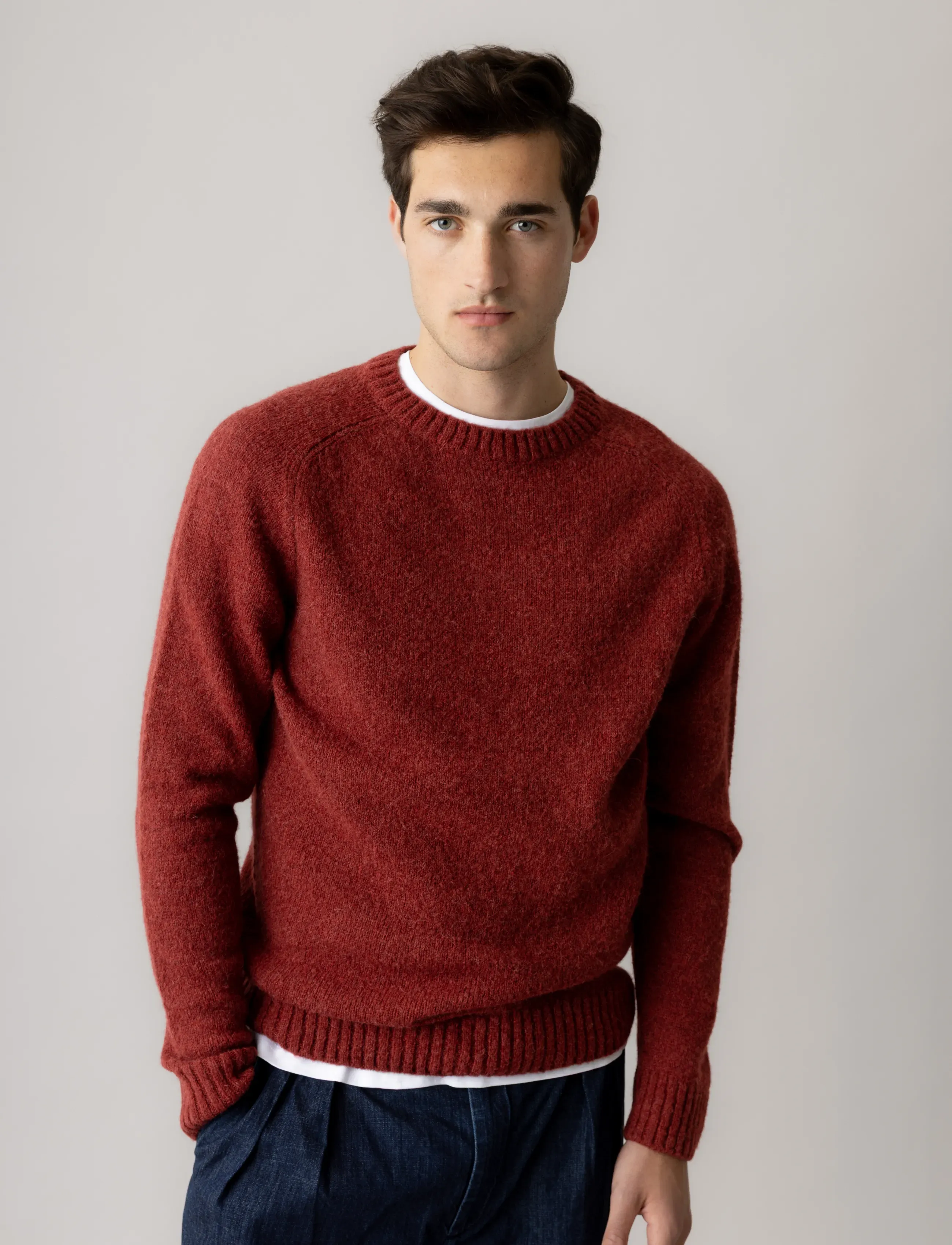Mos Mosh Gallery - MMGCarlos Crew Neck Knit - round necks - burnt russet - 0