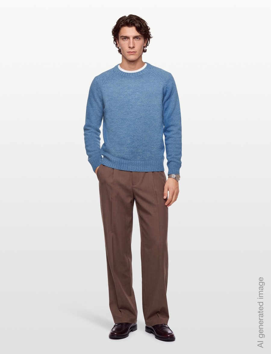 Mos Mosh Gallery - MMGCarlos Crew Neck Knit - rundhalsad - light blue melange - 0