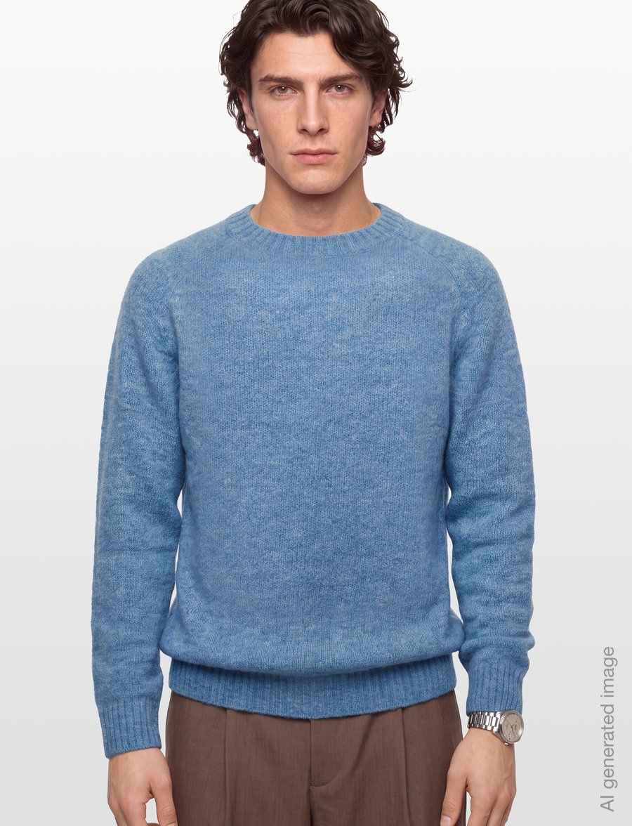 Mos Mosh Gallery - MMGCarlos Crew Neck Knit - rundhalsad - light blue melange - 3