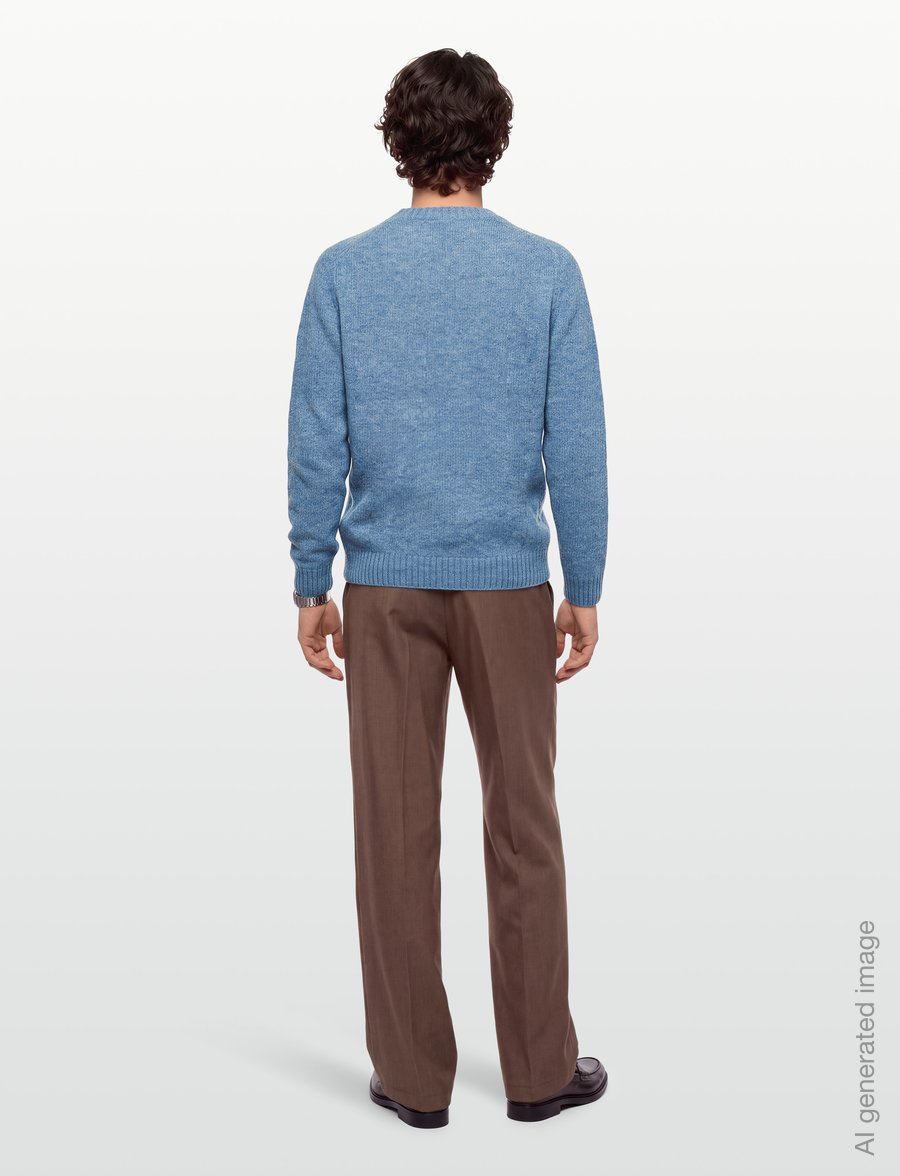 Mos Mosh Gallery - MMGCarlos Crew Neck Knit - rundhalsad - light blue melange - 4