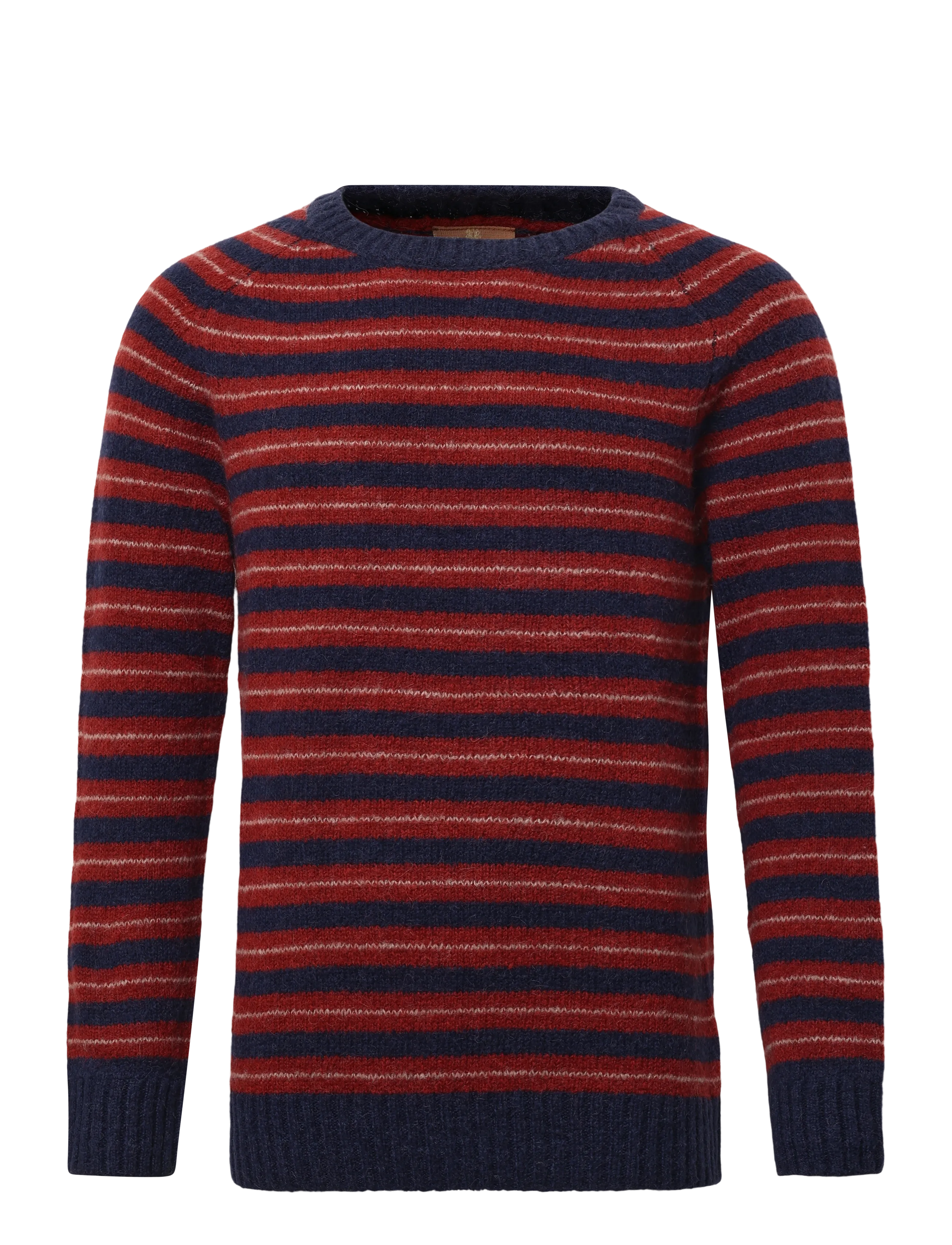 Mos Mosh Gallery MMGCarlos Stripe Crew Neck Knit - Mos Mosh Gallery - INDIGO BLUE MELANGE / navy