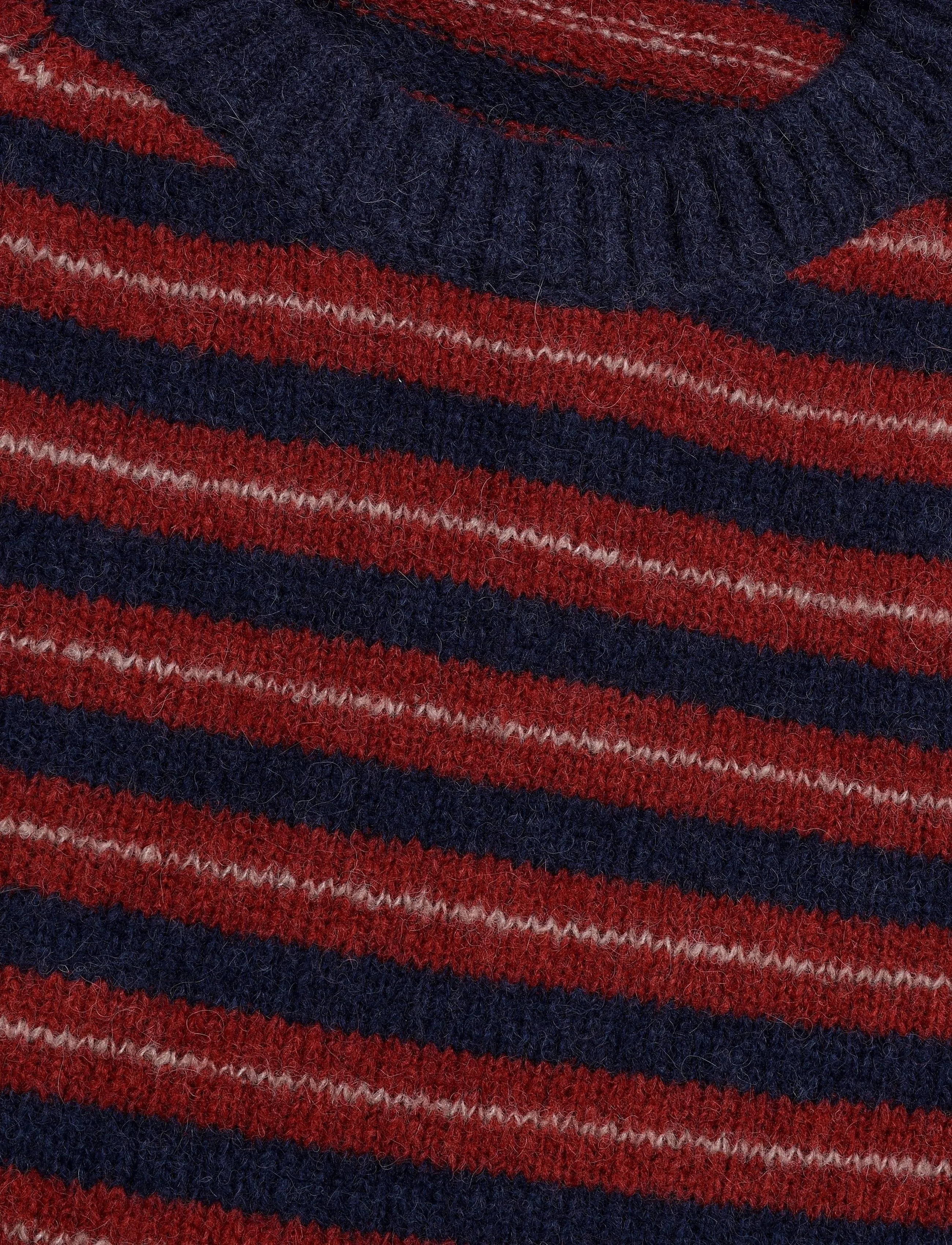 Mos Mosh Gallery - MMGCarlos Stripe Crew Neck Knit - indigo blue melange - 2