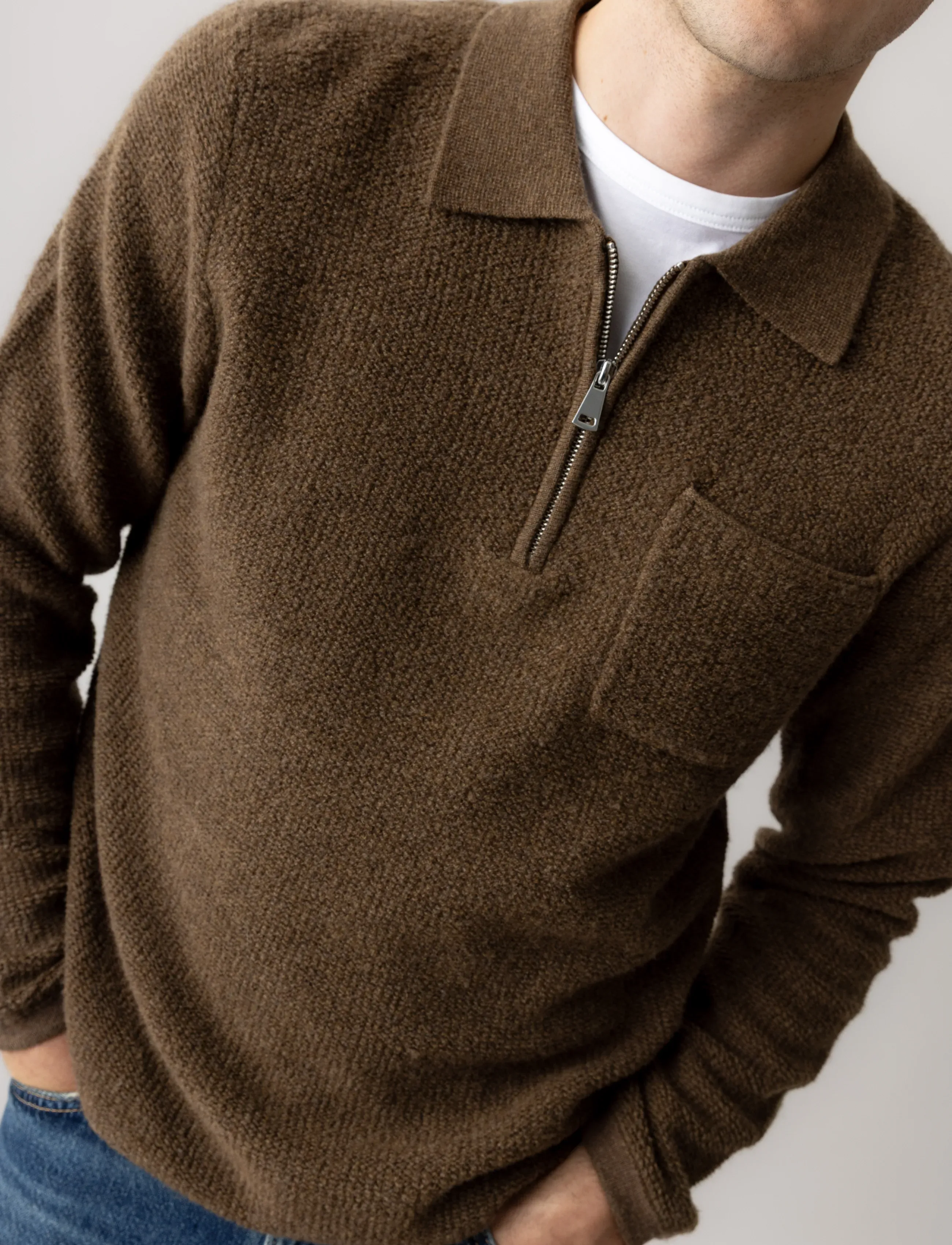 Mmgryan Soft Polo Zip Knit