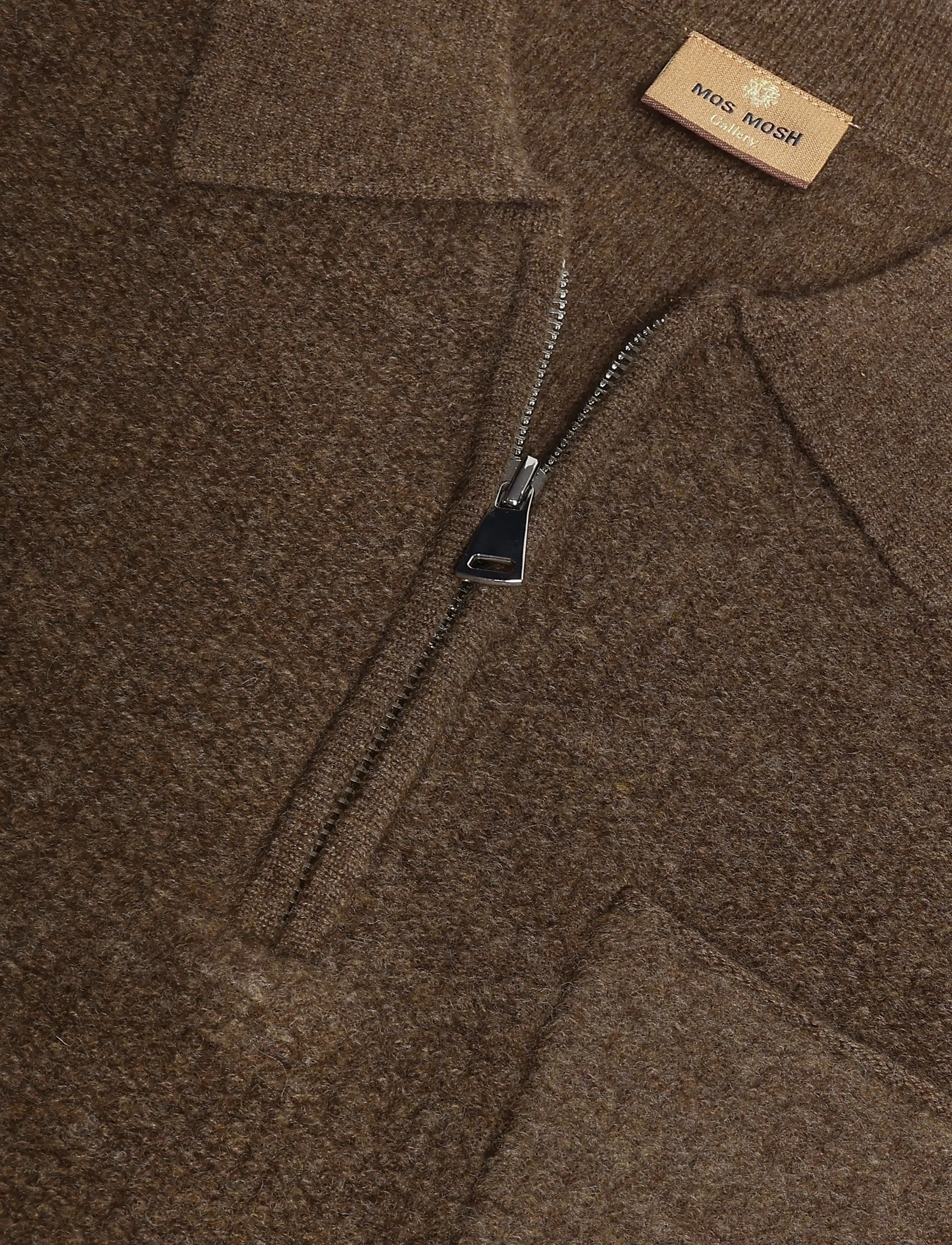 Mos Mosh Gallery - MMGRyan Soft Polo Zip Knit - toasted coconut - 2