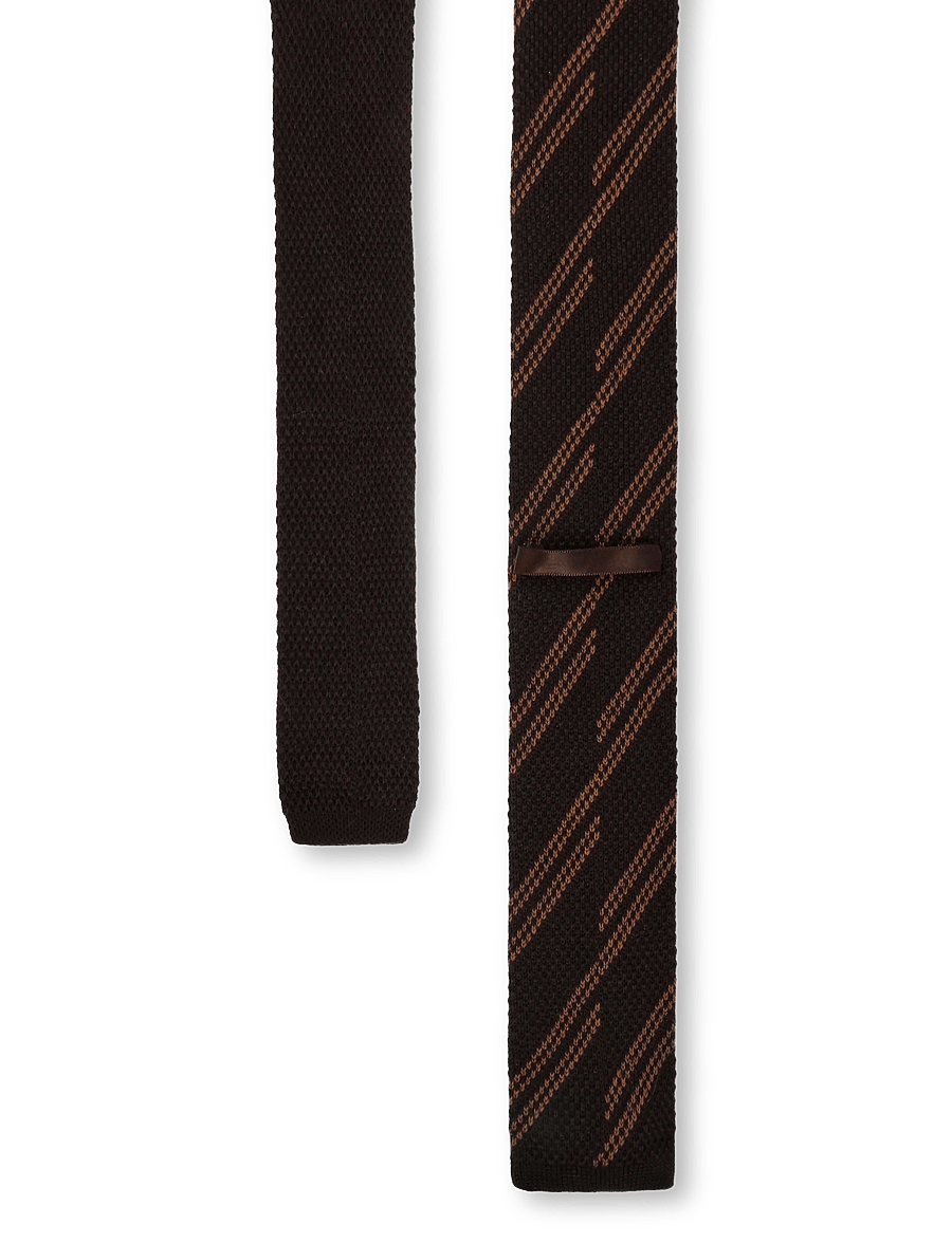 Mos Mosh Gallery - MMGMaze Stripe Knit Tie - krawatten - black coffee - 1