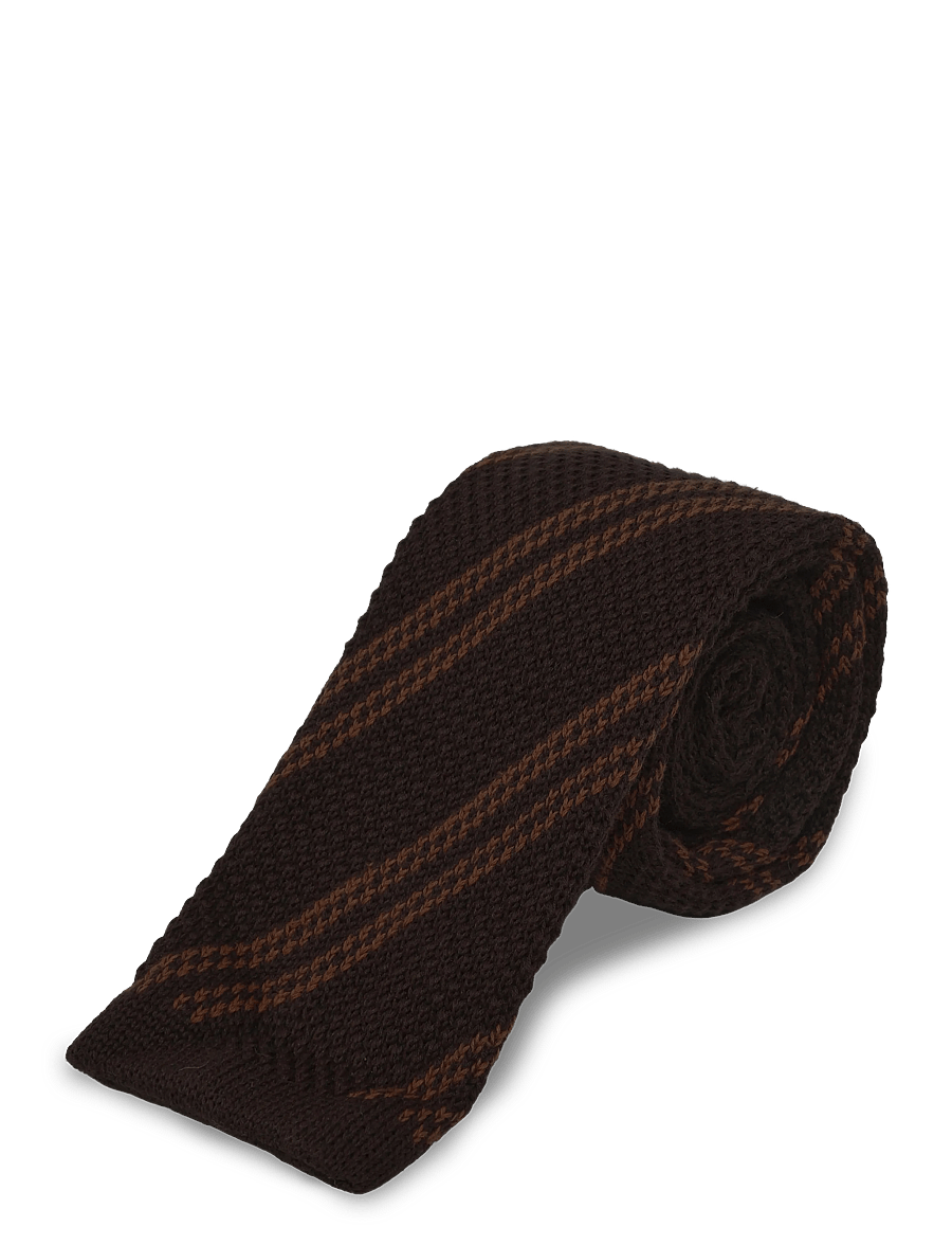 Mos Mosh Gallery - MMGMaze Stripe Knit Tie - krawatten - black coffee - 2