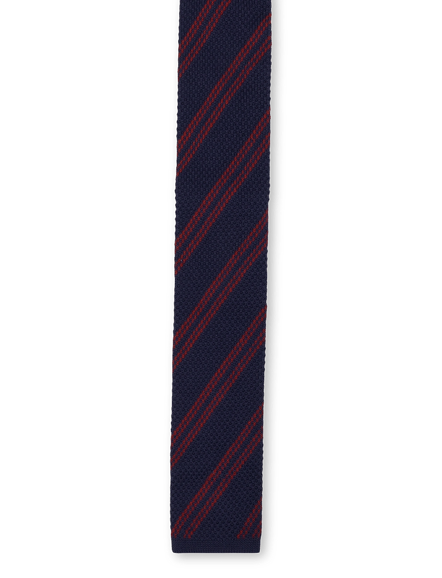 Mos Mosh Gallery - MMGMaze Stripe Knit Tie - krawatten - indigo blue - 0