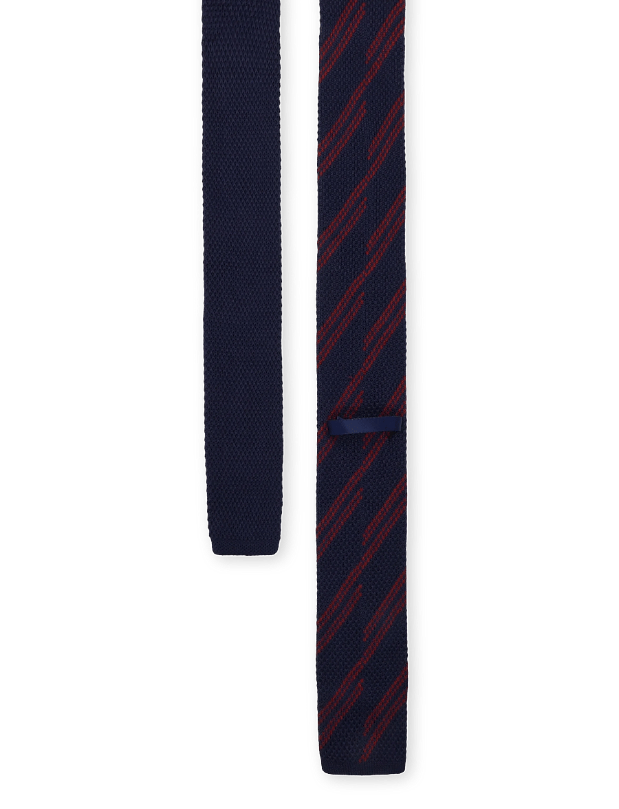 Mos Mosh Gallery - MMGMaze Stripe Knit Tie - krawatten - indigo blue - 1