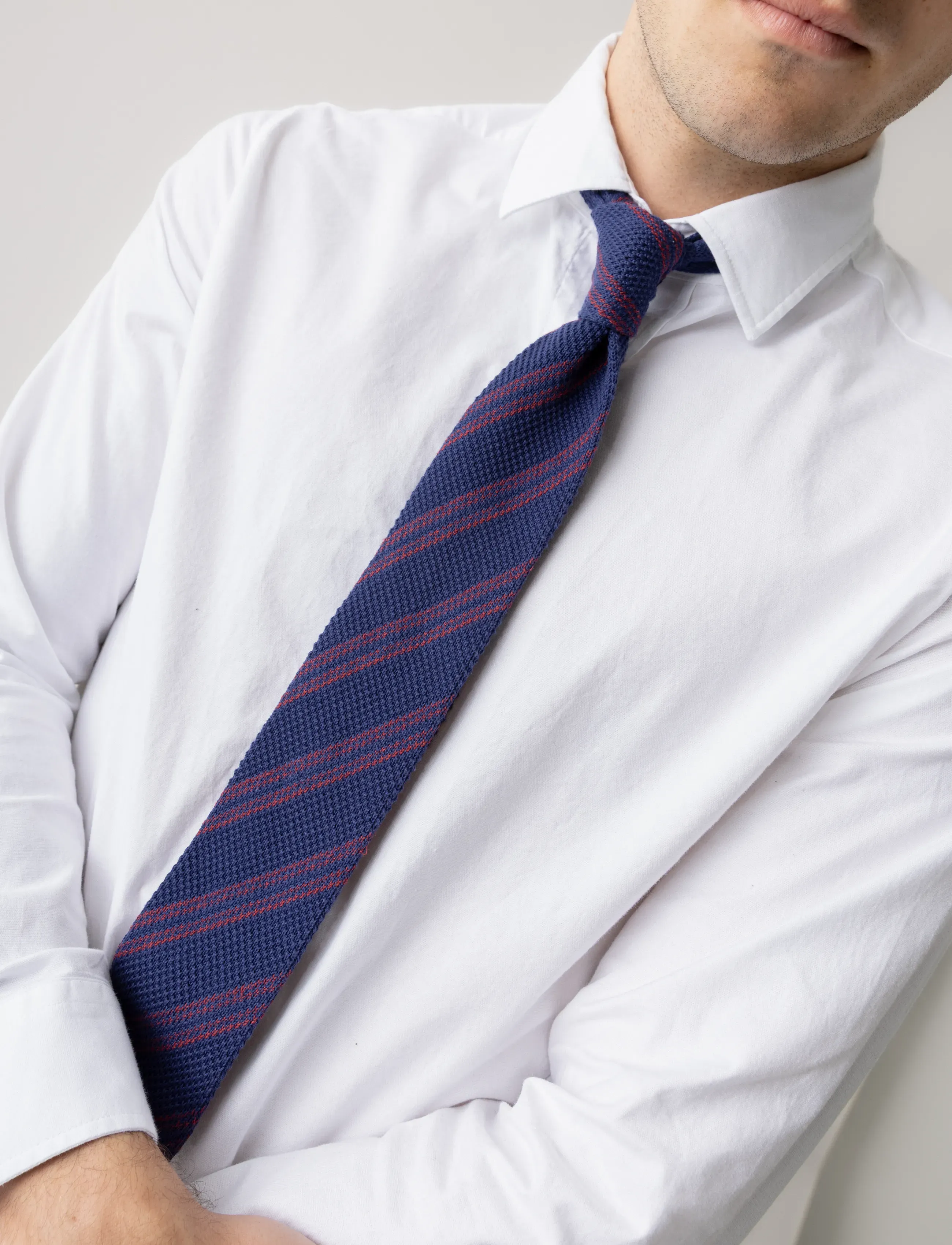 Mos Mosh Gallery MMGMaze Stripe Knit Tie - Accessoarer - INDIGO BLUE / navy