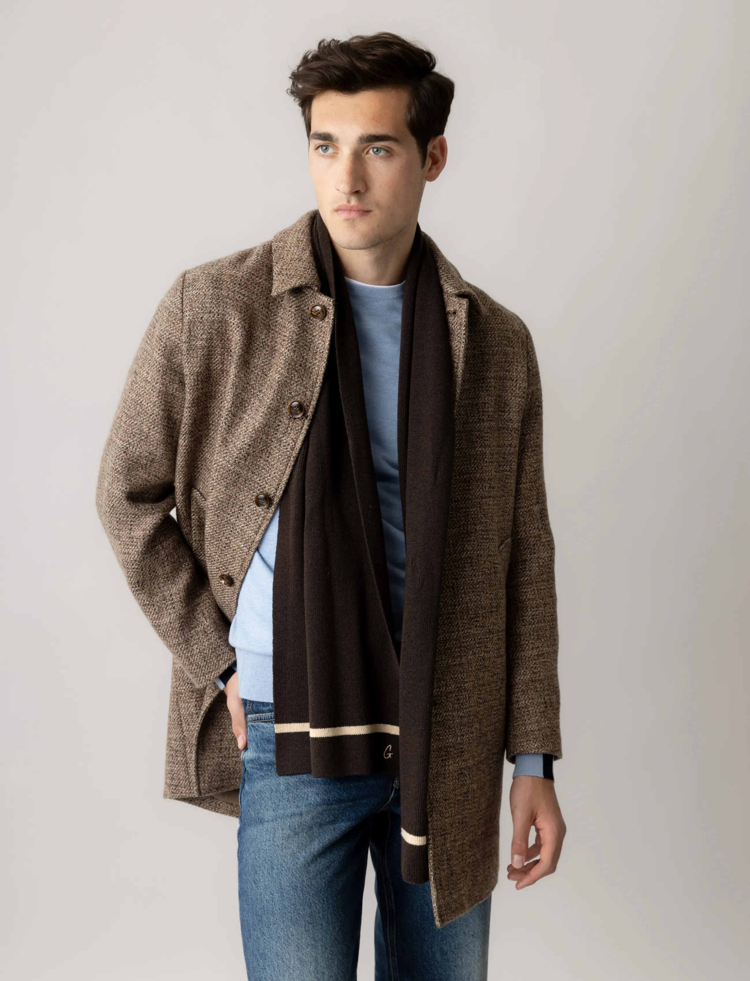 Mos Mosh Gallery MMGKyle Wool Knit Scarf - Nach Anlass kaufen - BLACK COFFEE / brown