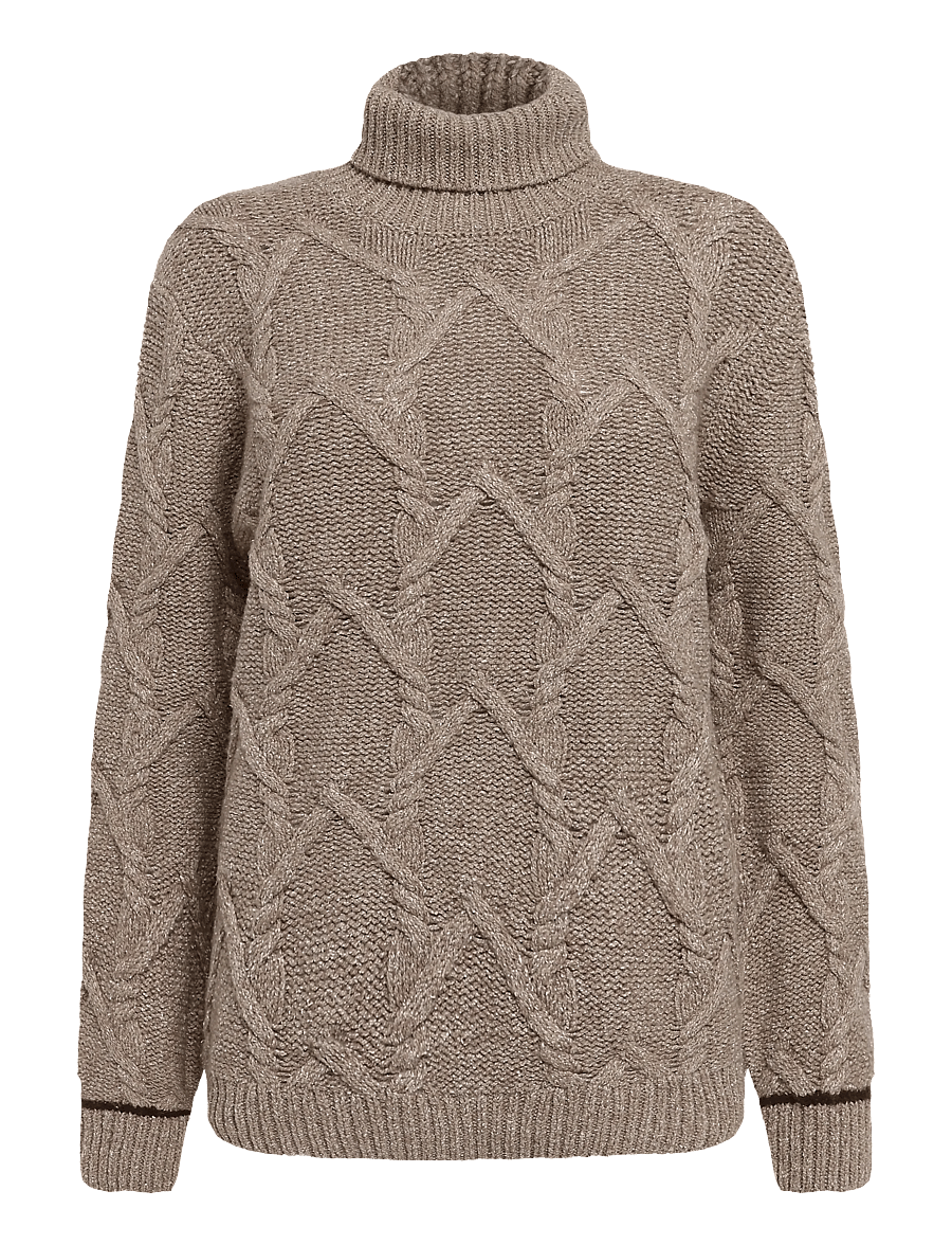 Mos Mosh Gallery - MMGBarnie Cable Rollneck Knit - polokrage - incense - 0
