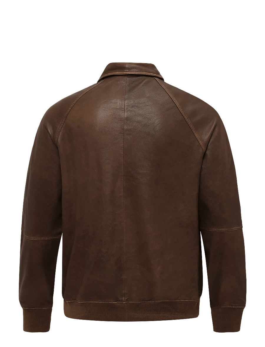 Mos Mosh Gallery - MMGThom Leather Bomber Jacket - efterårsjakker - chocolate brown - 1
