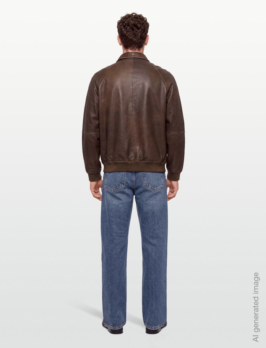 Mos Mosh Gallery - MMGThom Leather Bomber Jacket - fall jackets - chocolate brown - 4