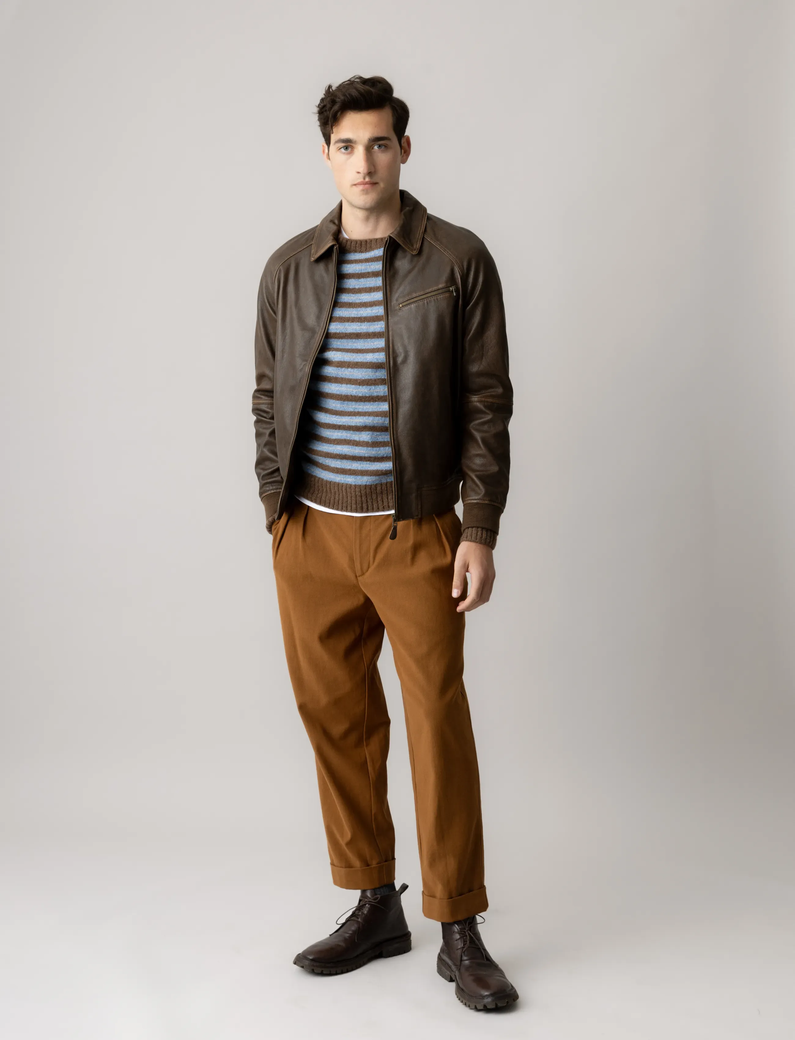 Mos Mosh Gallery - MMGThom Leather Bomber Jacket - herbstjacken - chocolate brown - 3