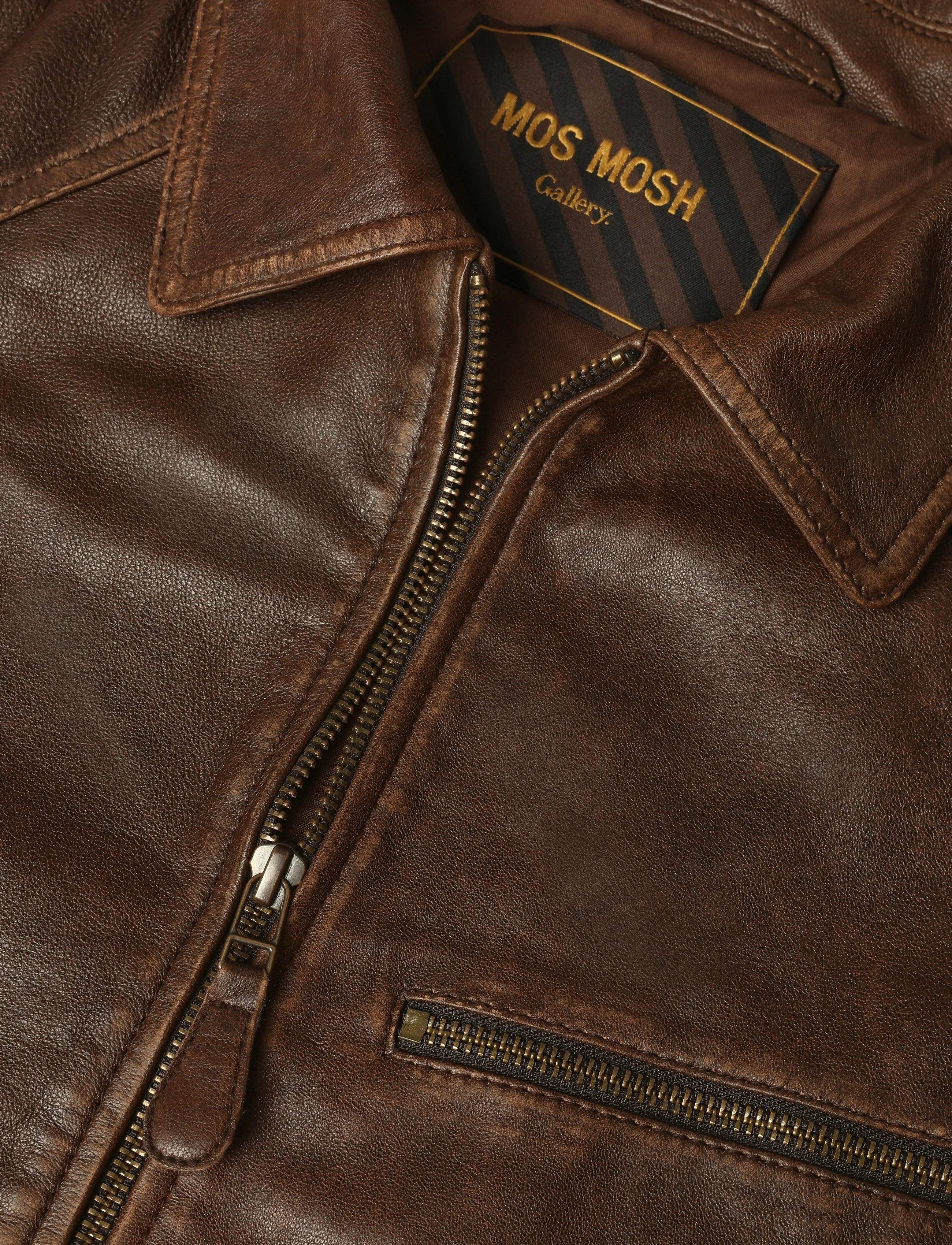 Mos Mosh Gallery - MMGThom Leather Bomber Jacket - efterårsjakker - chocolate brown - 2