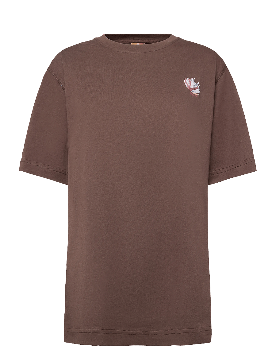 Mos Mosh Gallery - MMGMotion Flower Tee - short-sleeved t-shirts - chocolate brown - 0