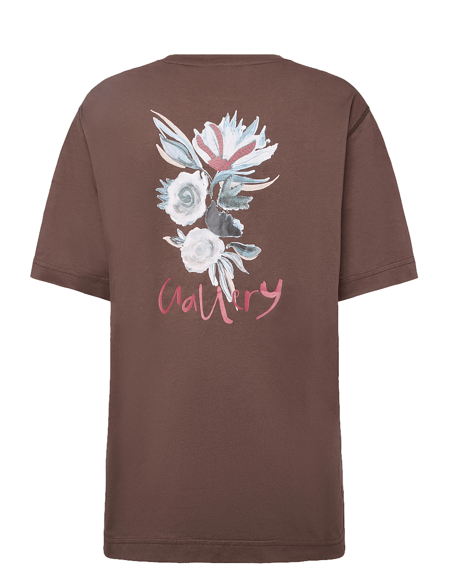 Mos Mosh Gallery - MMGMotion Flower Tee - short-sleeved t-shirts - chocolate brown - 1