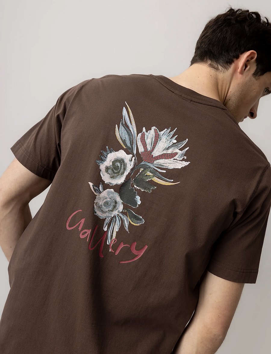 Mos Mosh Gallery - MMGMotion Flower Tee - short-sleeved t-shirts - chocolate brown - 0