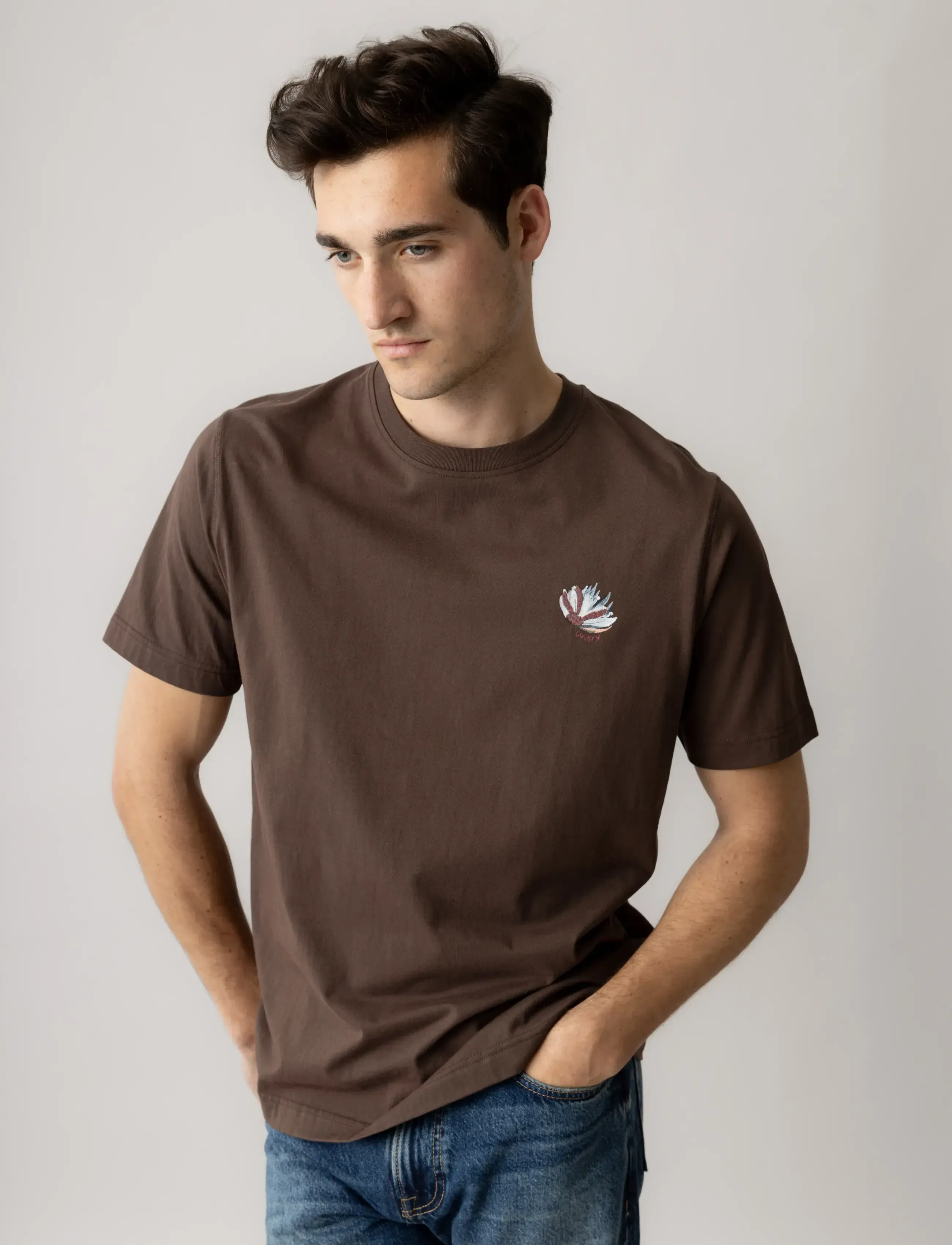 Mos Mosh Gallery - MMGMotion Flower Tee - short-sleeved t-shirts - chocolate brown - 3