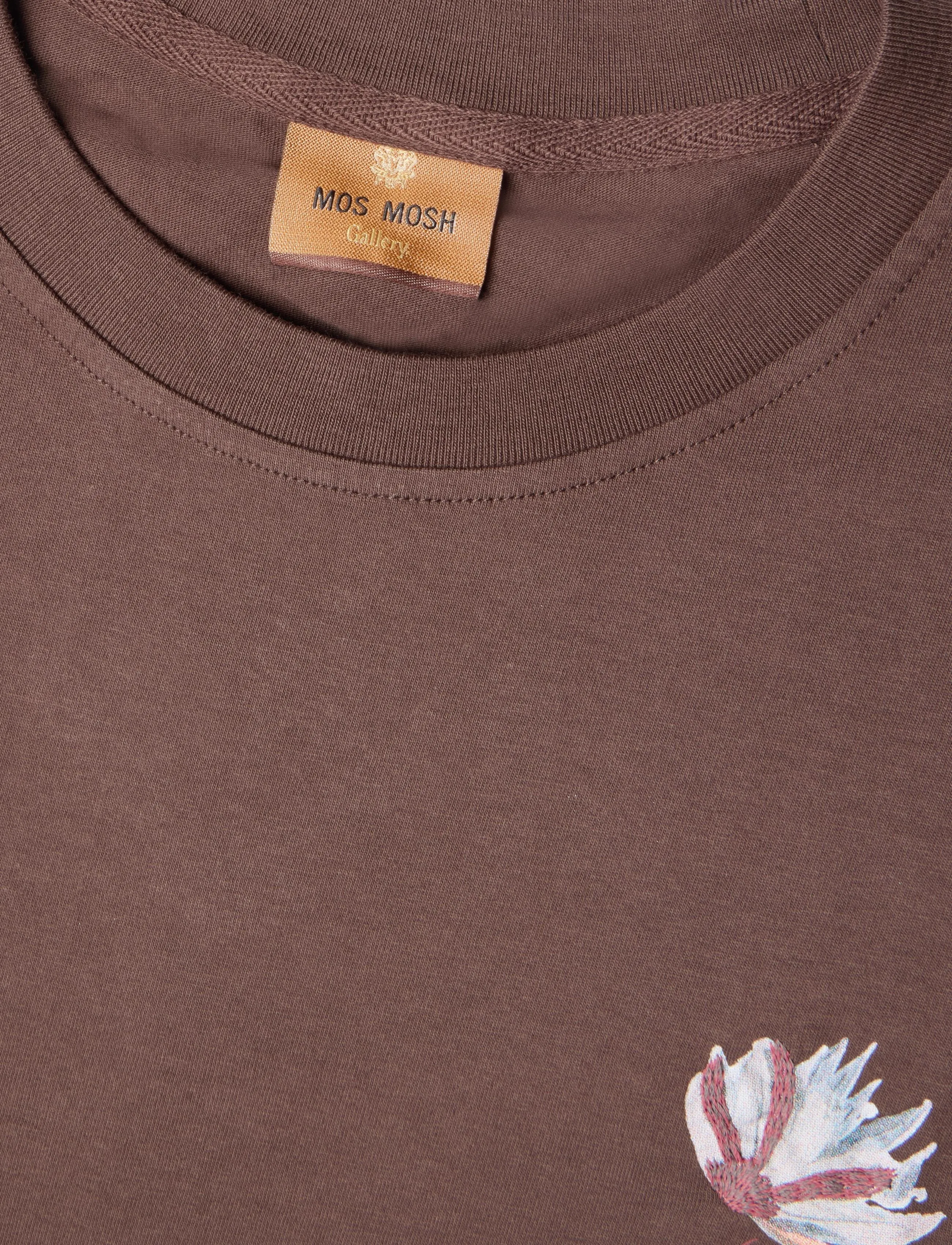 Mos Mosh Gallery - MMGMotion Flower Tee - short-sleeved t-shirts - chocolate brown - 2