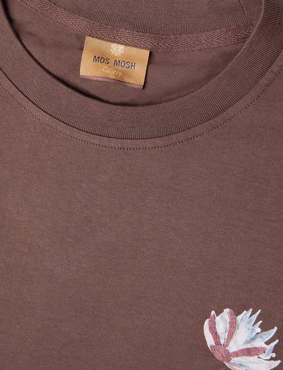 Mos Mosh Gallery - MMGMotion Flower Tee - short-sleeved t-shirts - chocolate brown - 2