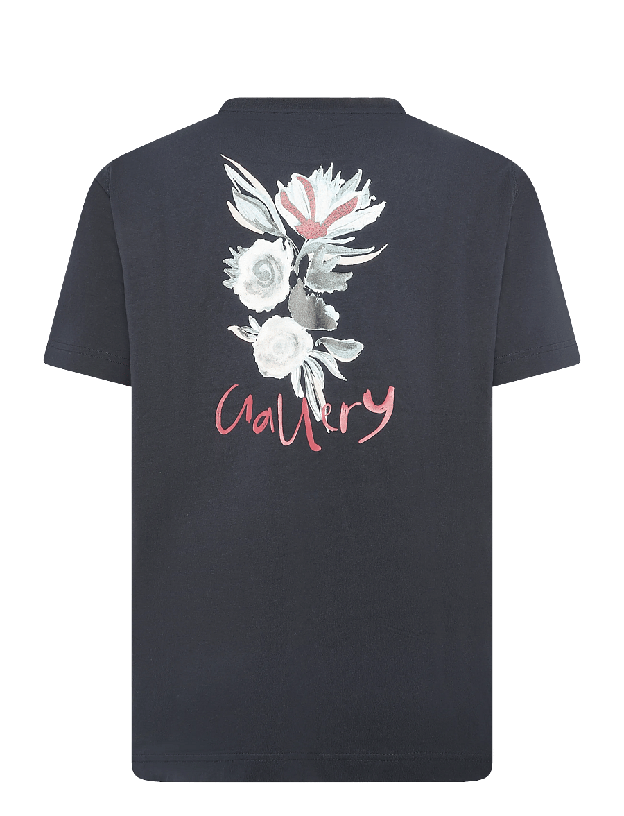 Mos Mosh Gallery - MMGMotion Flower Tee - kurzärmelige t-shirts - salute navy - 1