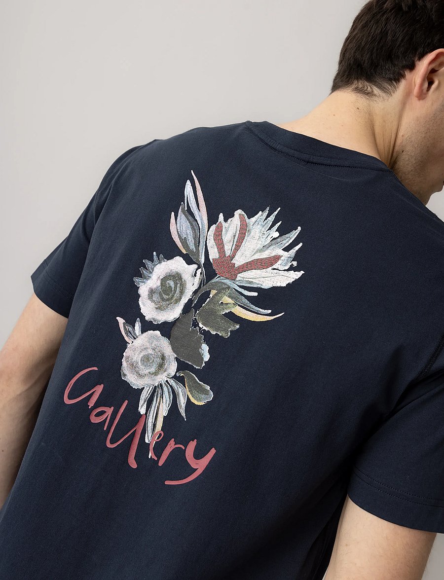 Mos Mosh Gallery - MMGMotion Flower Tee - kurzärmelige t-shirts - salute navy - 3