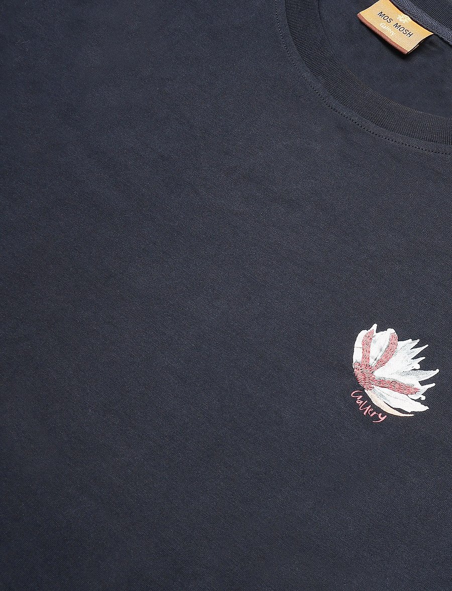 Mos Mosh Gallery - MMGMotion Flower Tee - kurzärmelige t-shirts - salute navy - 2