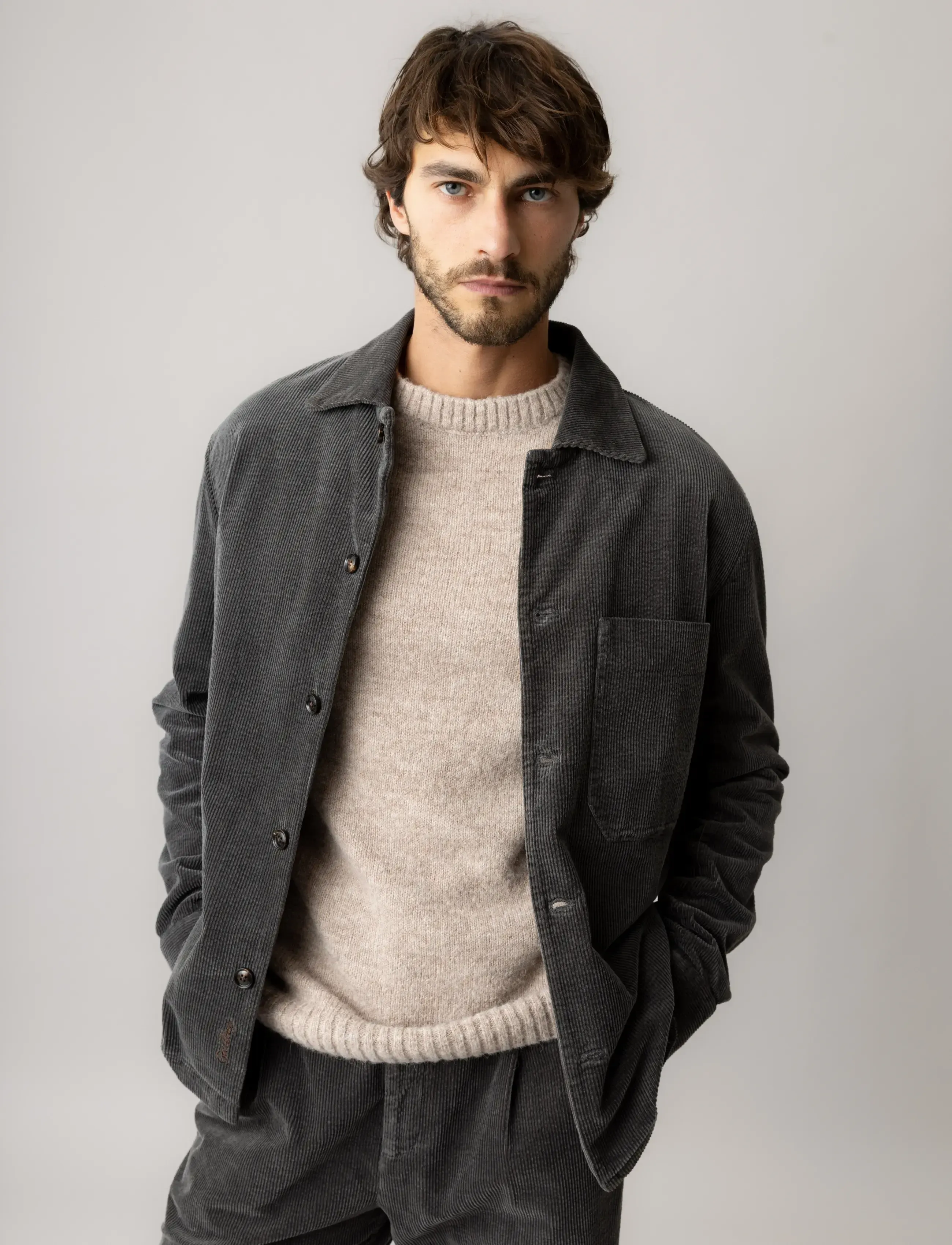 Mos Mosh Gallery MMGConley Corduroy Overshirt - Clothing - CASTLEROCK / grey