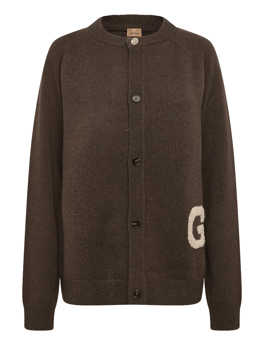 Mos Mosh Gallery - MMGRice Bomber Cardigan Knit - strickjacken - black coffee - 0