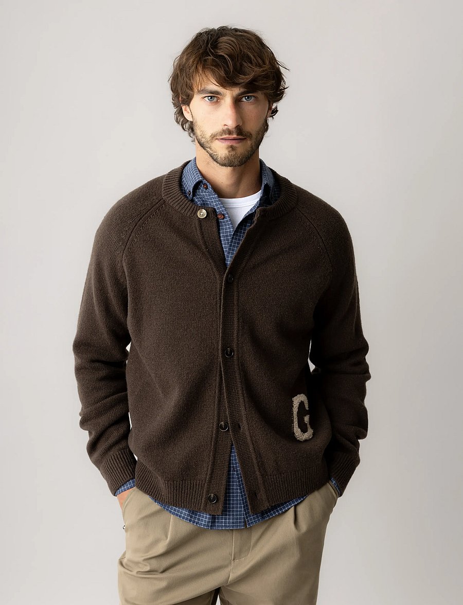 Mos Mosh Gallery - MMGRice Bomber Cardigan Knit - strickjacken - black coffee - 0