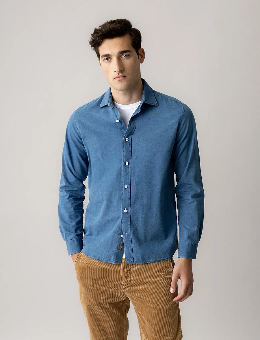 Mos Mosh Gallery - MMGMarco Oxford Indigo Shirt - oxford krekli - indigo blue - 0
