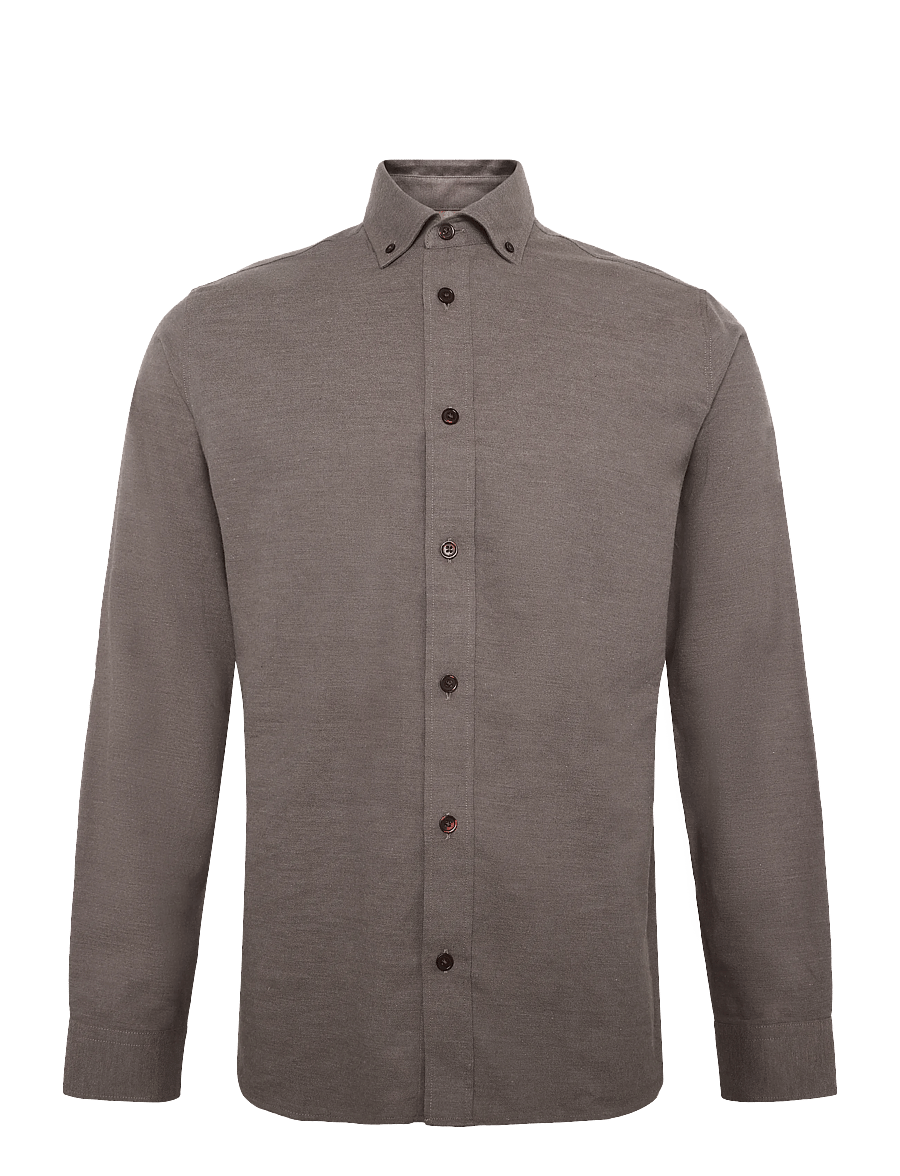 Mos Mosh Gallery - MMGMarco Flannel Shirt - flannel shirts - chocolate brown melange - 0