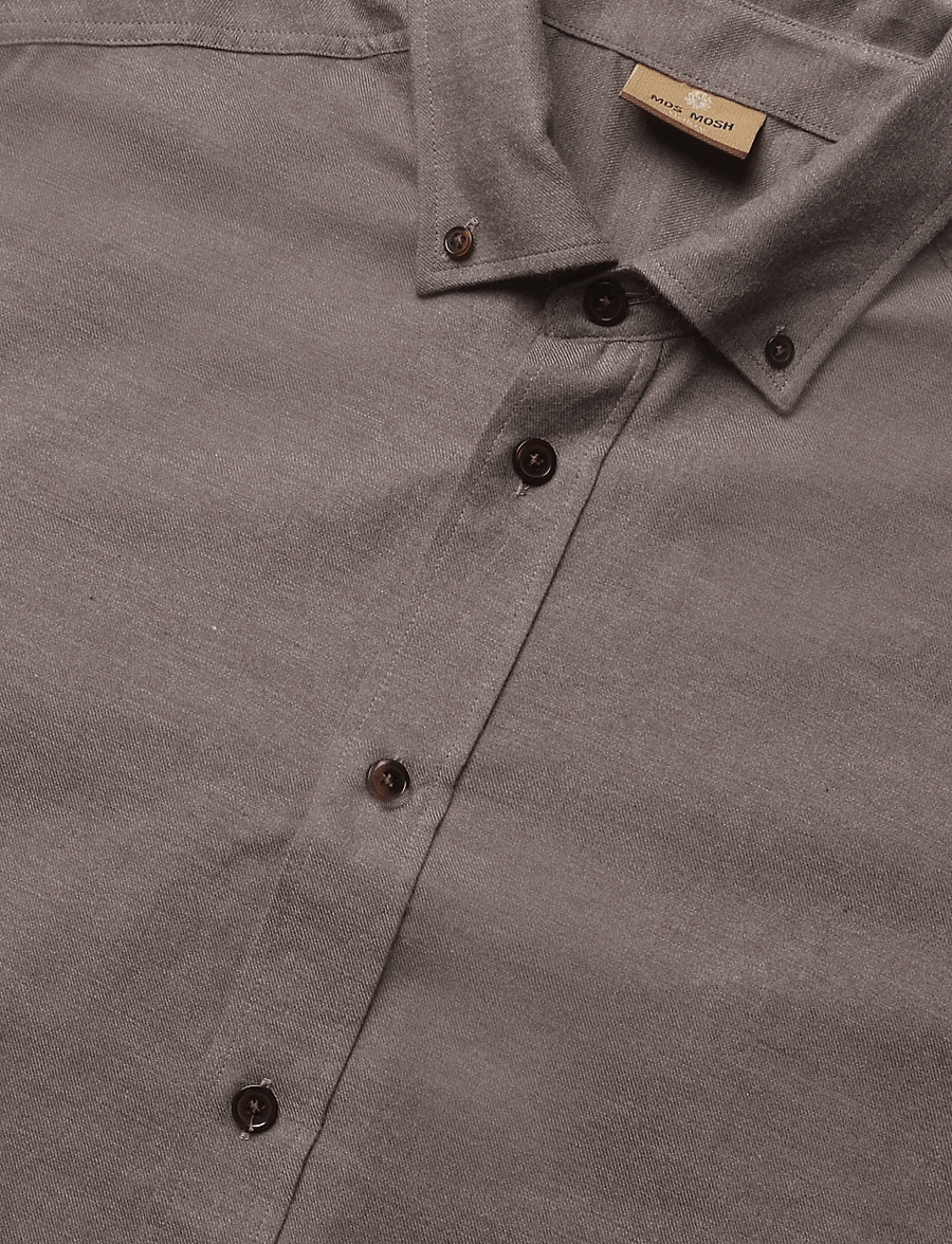 Mos Mosh Gallery - MMGMarco Flannel Shirt - flannel shirts - chocolate brown melange - 2