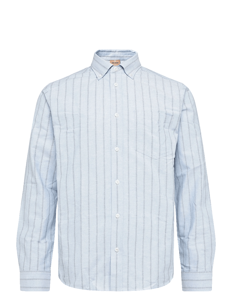 Mos Mosh Gallery - MMGMarco Brush Shirt - randiga skjortor - light blue - 0