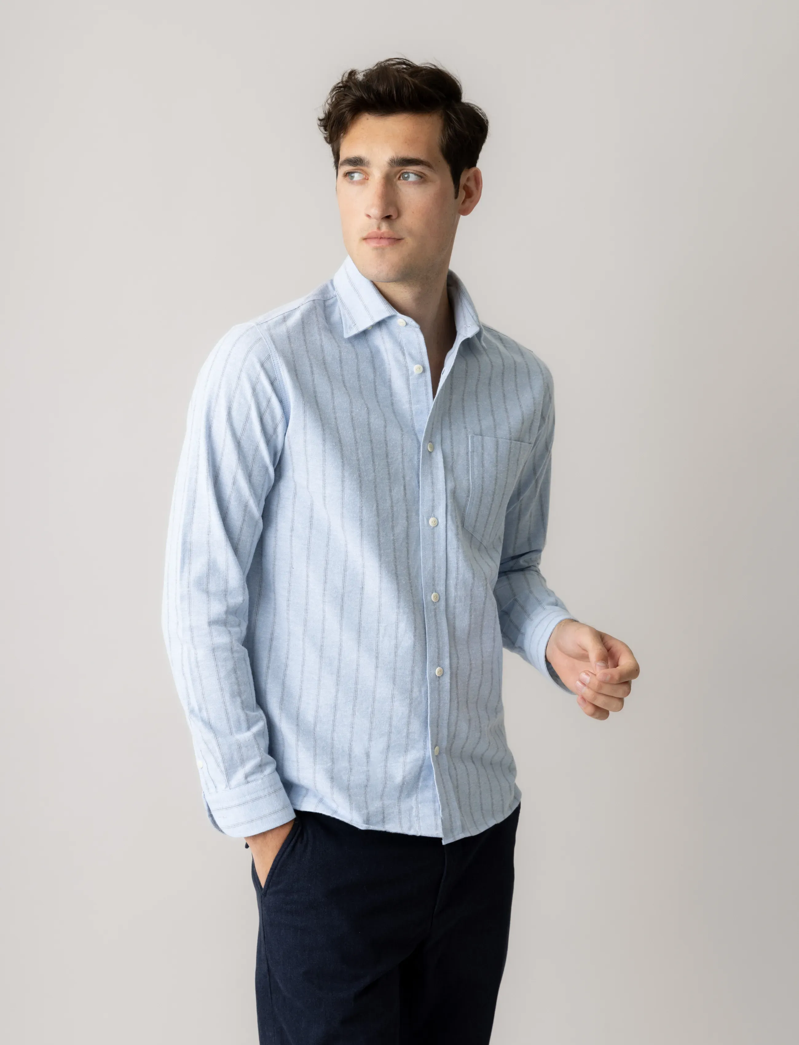 Mos Mosh Gallery MMGMarco Brush Shirt - Clothing - LIGHT BLUE / blue