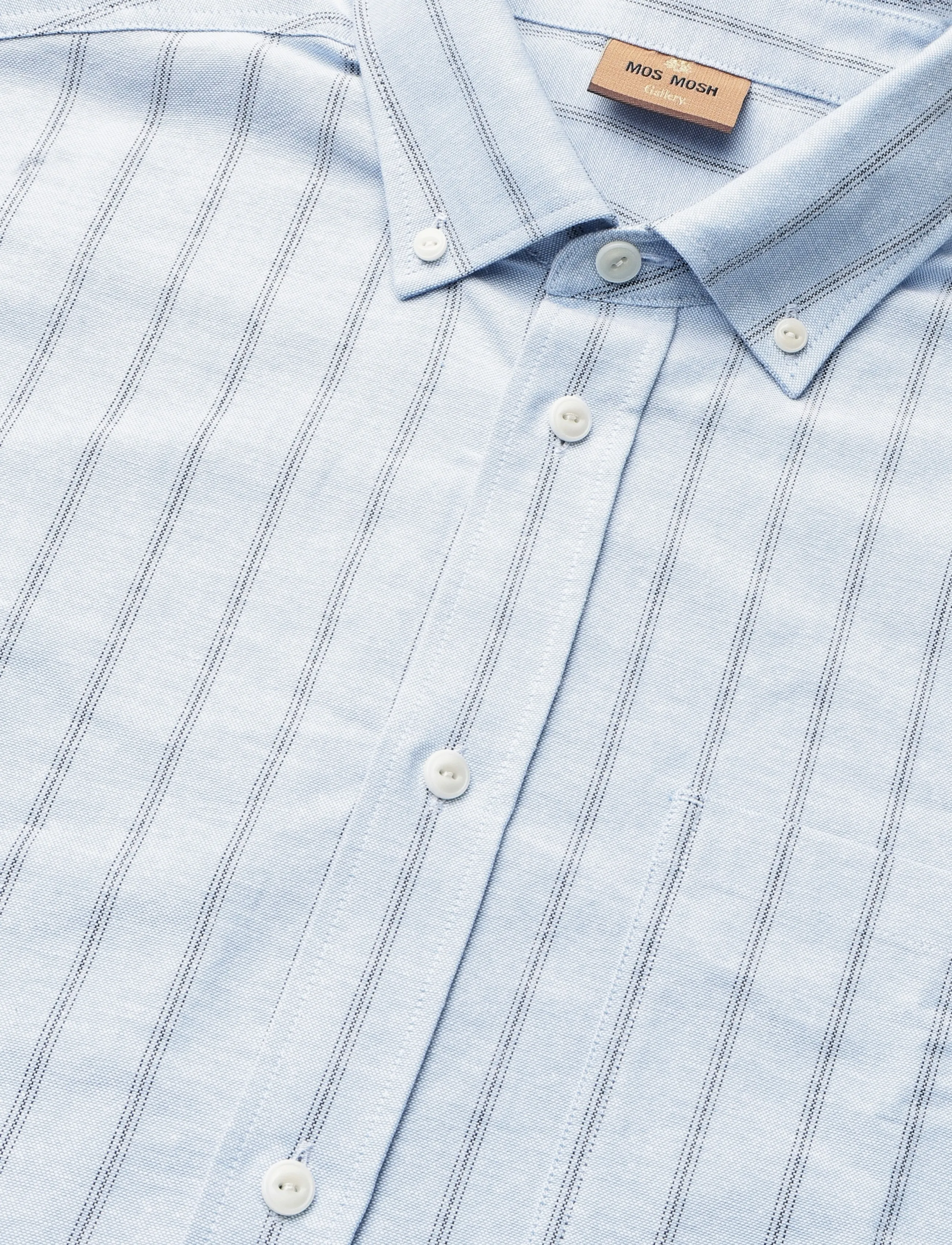 Mos Mosh Gallery - MMGMarco Brush Shirt - randiga skjortor - light blue - 2