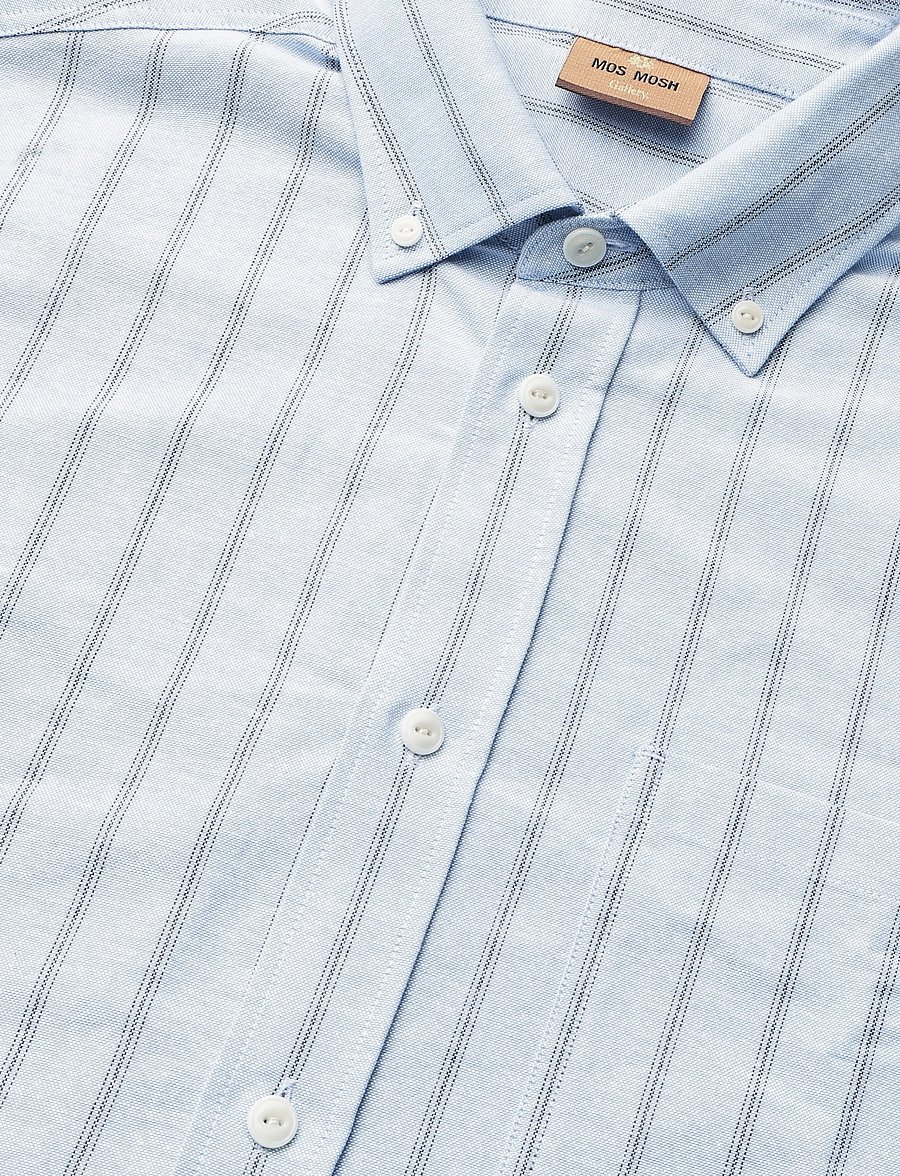 Mos Mosh Gallery - MMGMarco Brush Shirt - randiga skjortor - light blue - 2