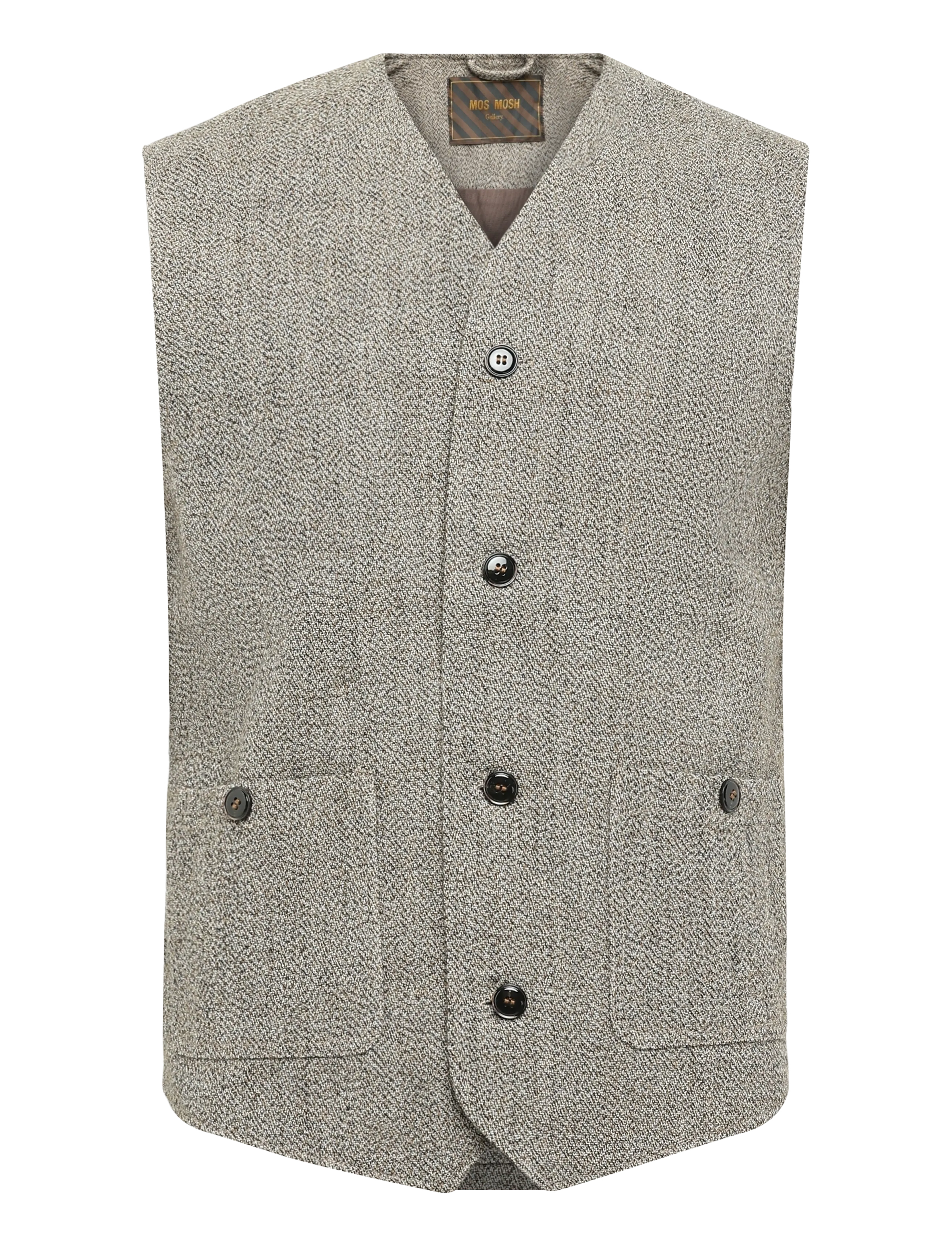 Mos Mosh Gallery MMGConor Tweed Waistcoat - Stickat - TOFFEE / brown