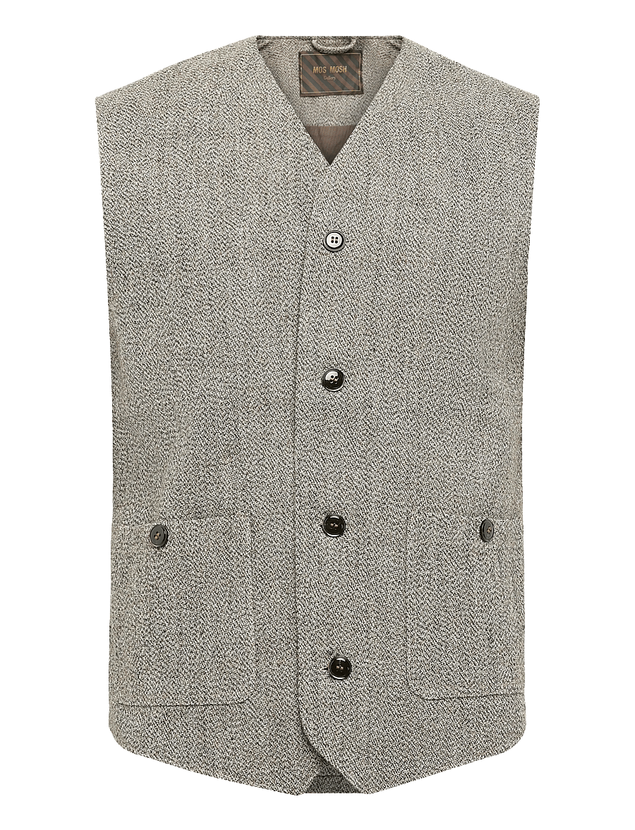 Mos Mosh Gallery - MMGConor Tweed Waistcoat - strickwesten - toffee - 0