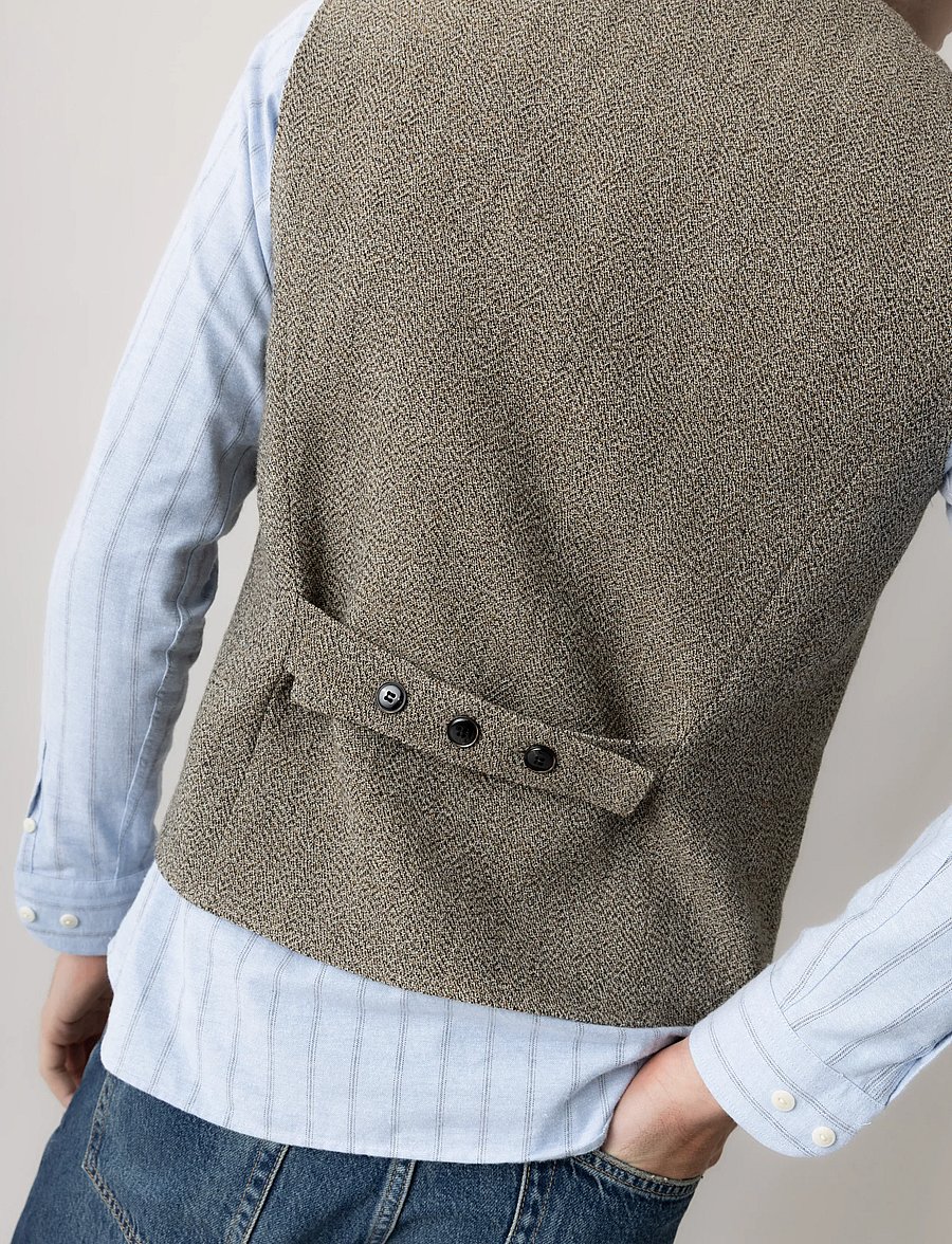 Mos Mosh Gallery - MMGConor Tweed Waistcoat - västar - toffee - 3