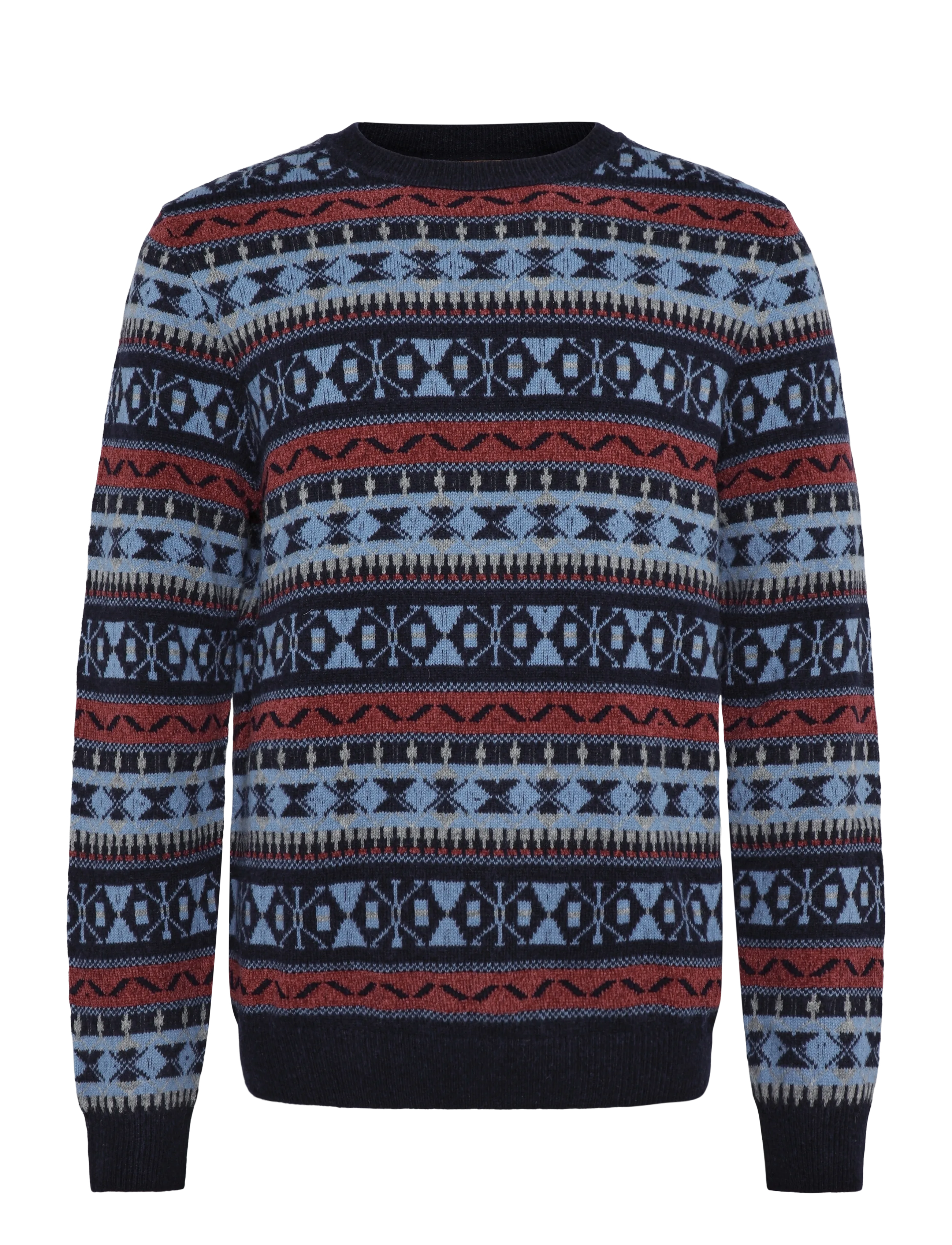 Mos Mosh Gallery MMGPatterson Jacquard Crew Knit - Kläder - NAVY / navy