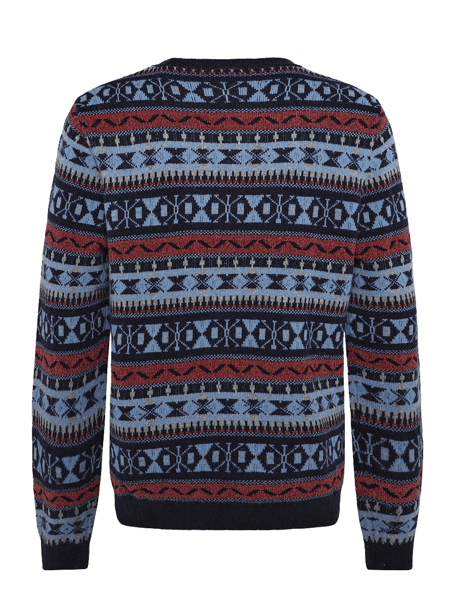 Mos Mosh Gallery - MMGPatterson Jacquard Crew Knit - rund hals - navy - 1